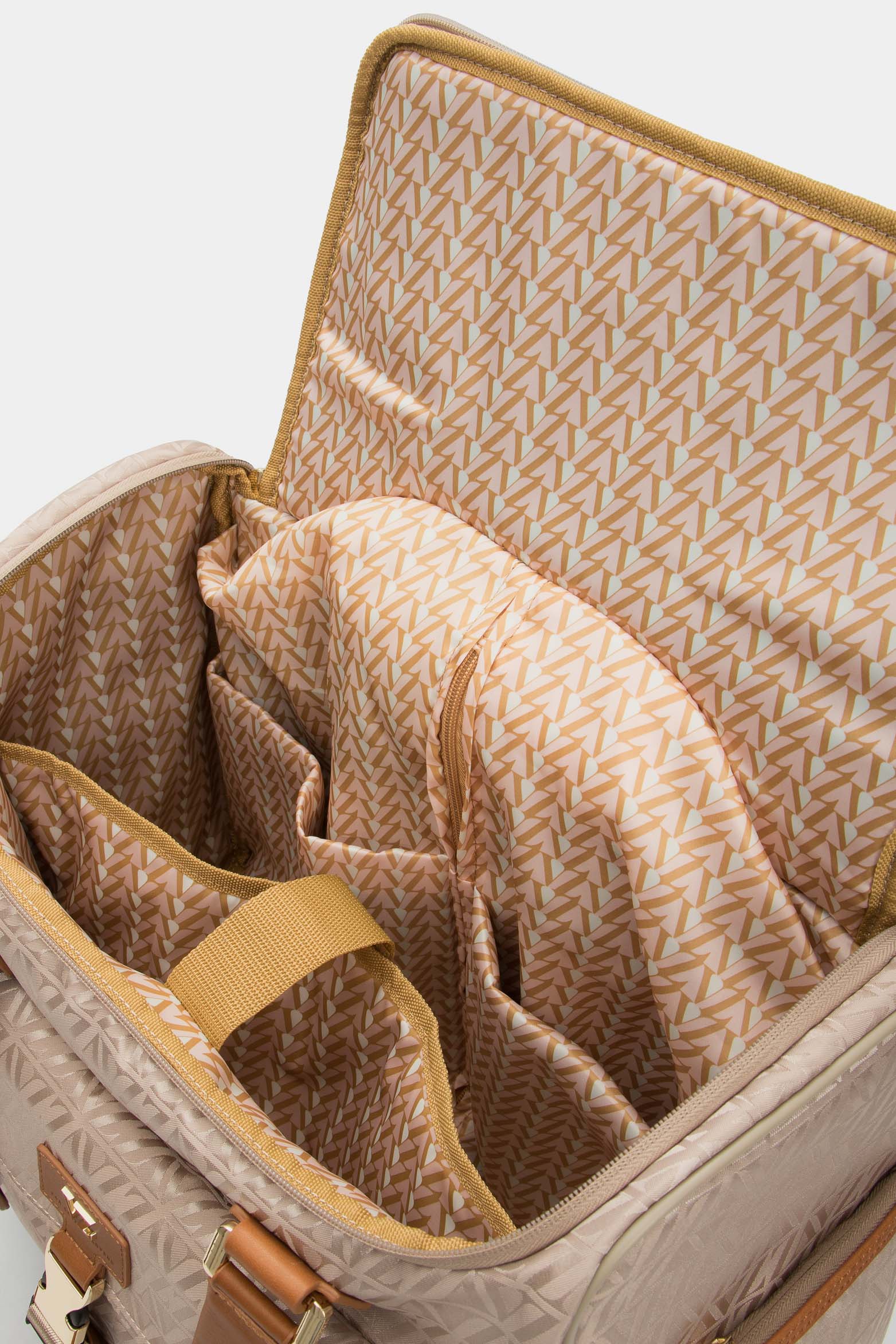 16" Bloom Jacquard Travel Bag for Women in Beige VZ - Image 6