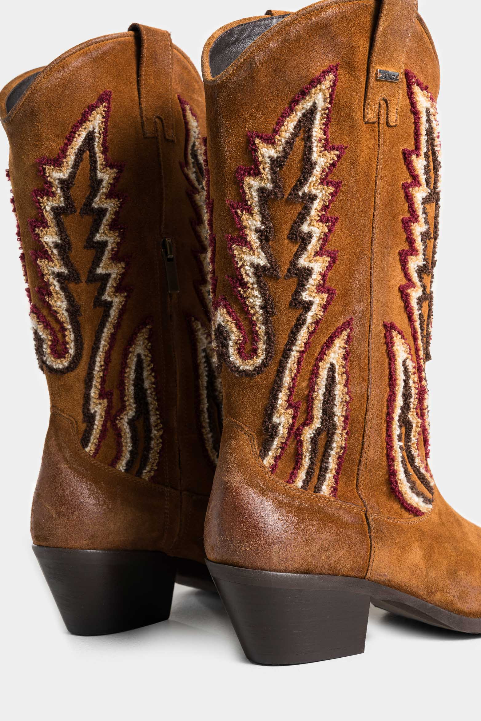 Acuática Embroidered Shaft Leather Boots for Women - Image 5