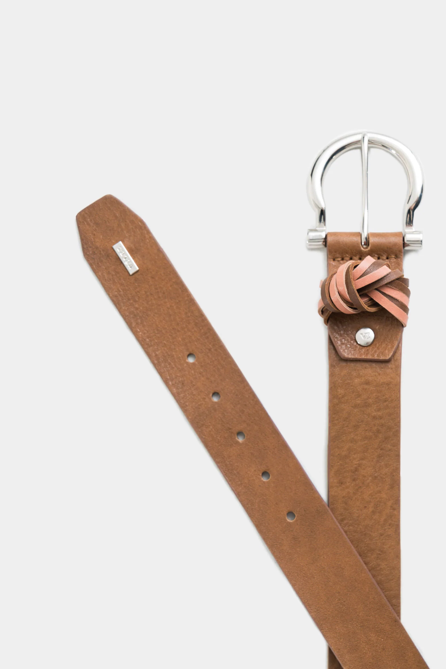Adana Leather Belt for Women with Braided Pass-Through - Image 3
