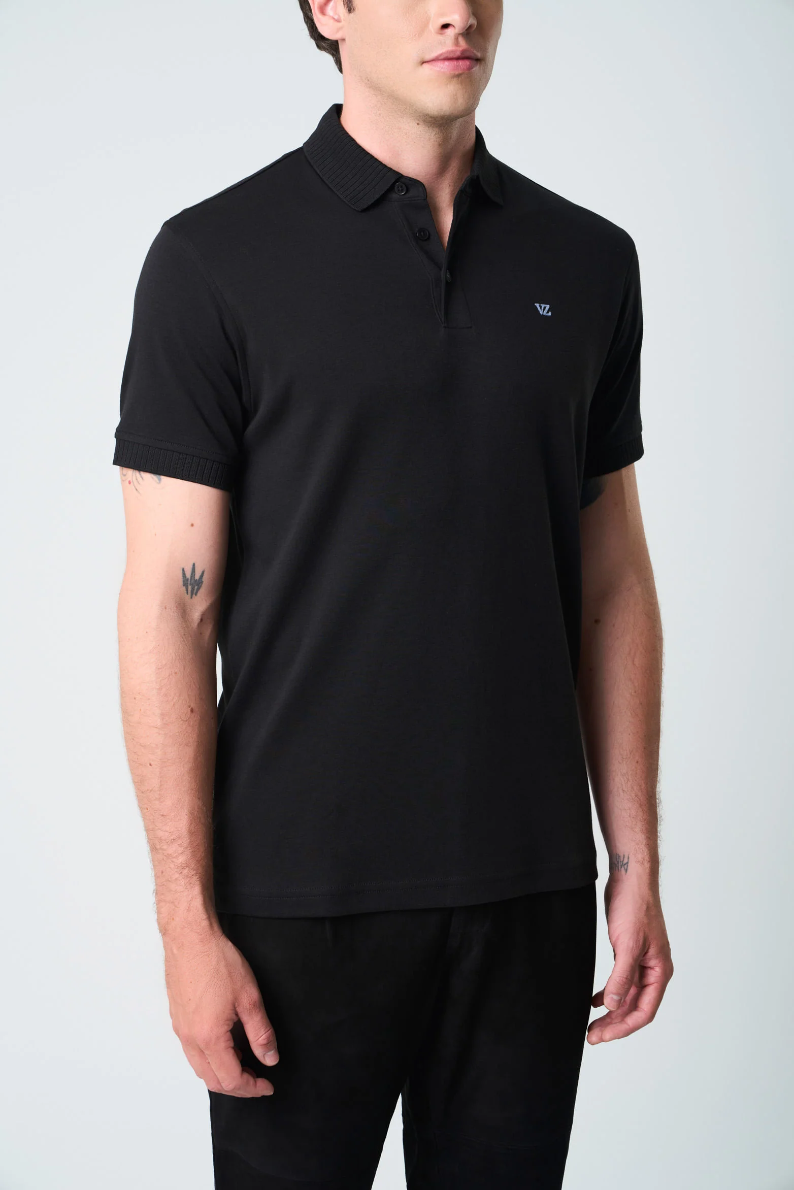 Alcor ShortSleeve Polo for Men with Ribbed Detail - Image 5