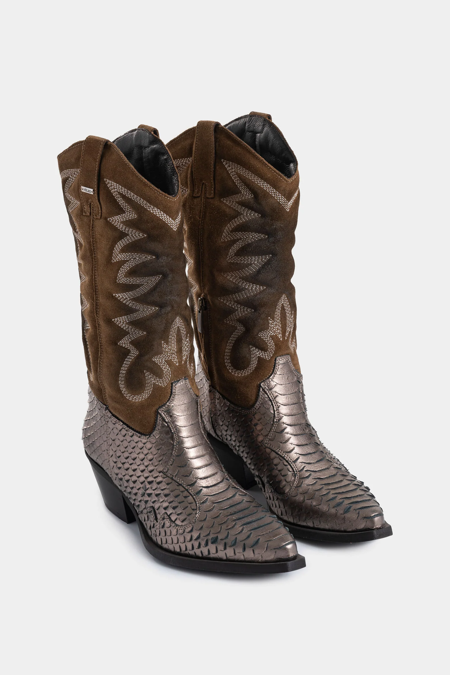 Alena Suede Leather Texan Boots for Women Rustic Finish - Image 2