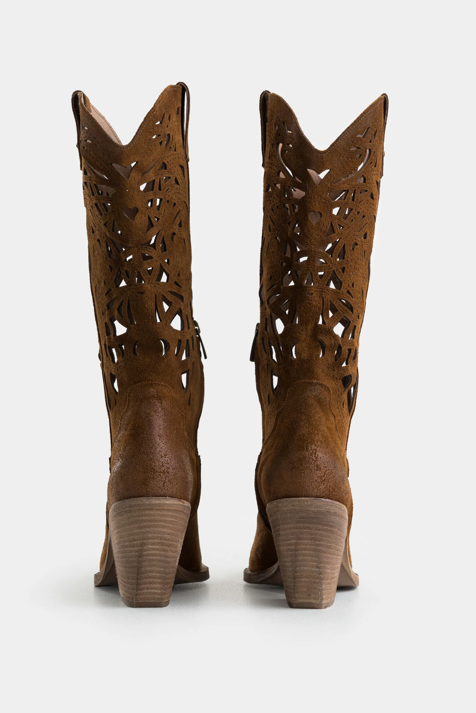 Alisa Texas Leather Boots for Women with Perforated Details - Image 3