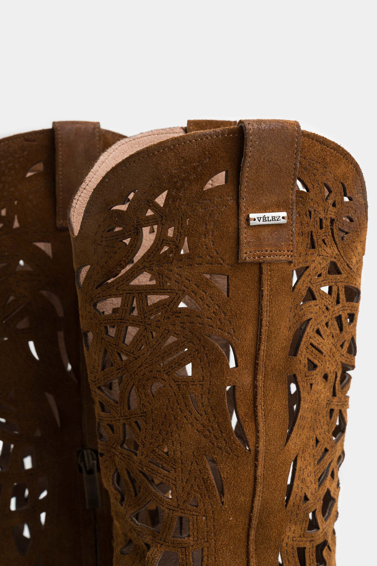 Alisa Texas Leather Boots for Women with Perforated Details - Image 5