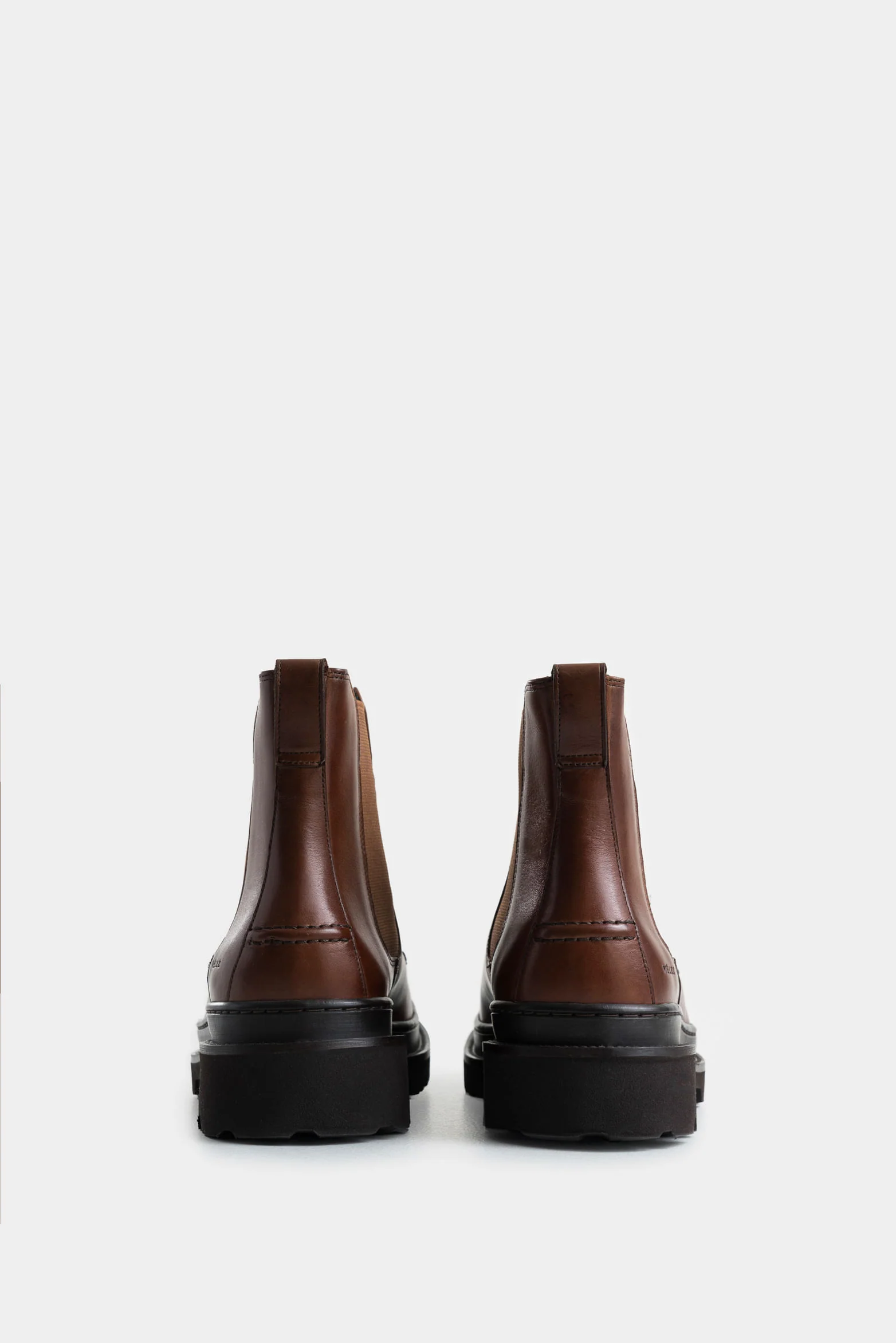 Amber Leather Boots for Men with Vein Detailing on Toe - Image 3