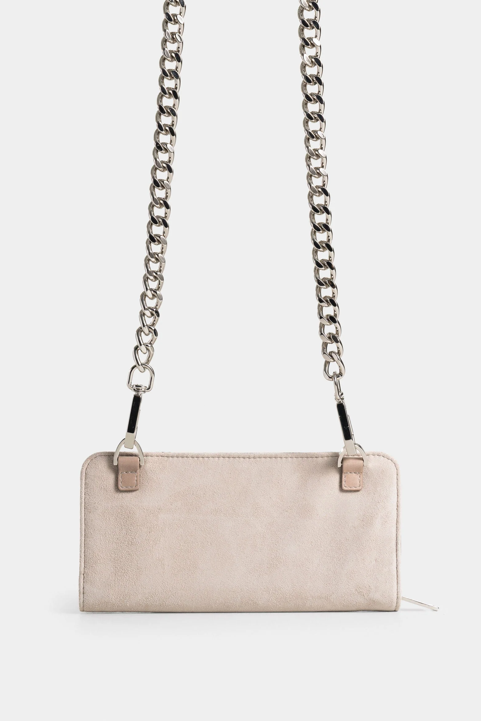Angola Suede Leather Checkbook Holder for Women with Chain Strap - Image 3