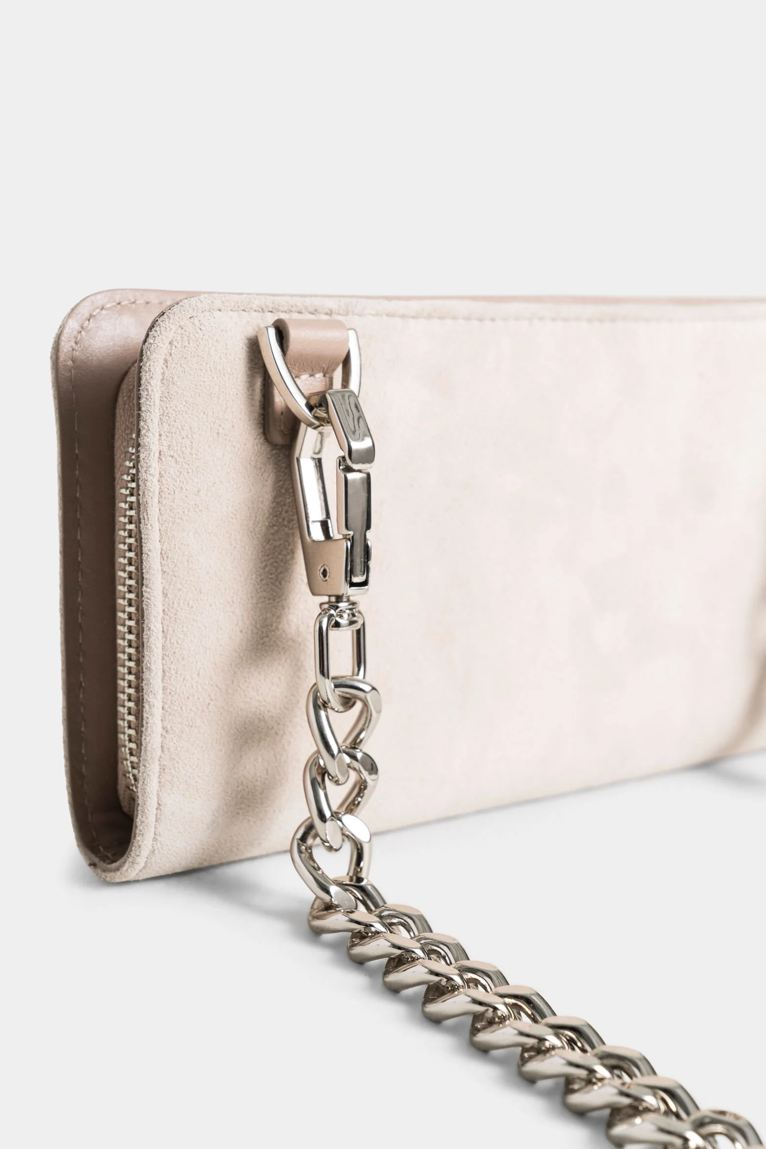 Angola Suede Leather Checkbook Holder for Women with Chain Strap - Image 4
