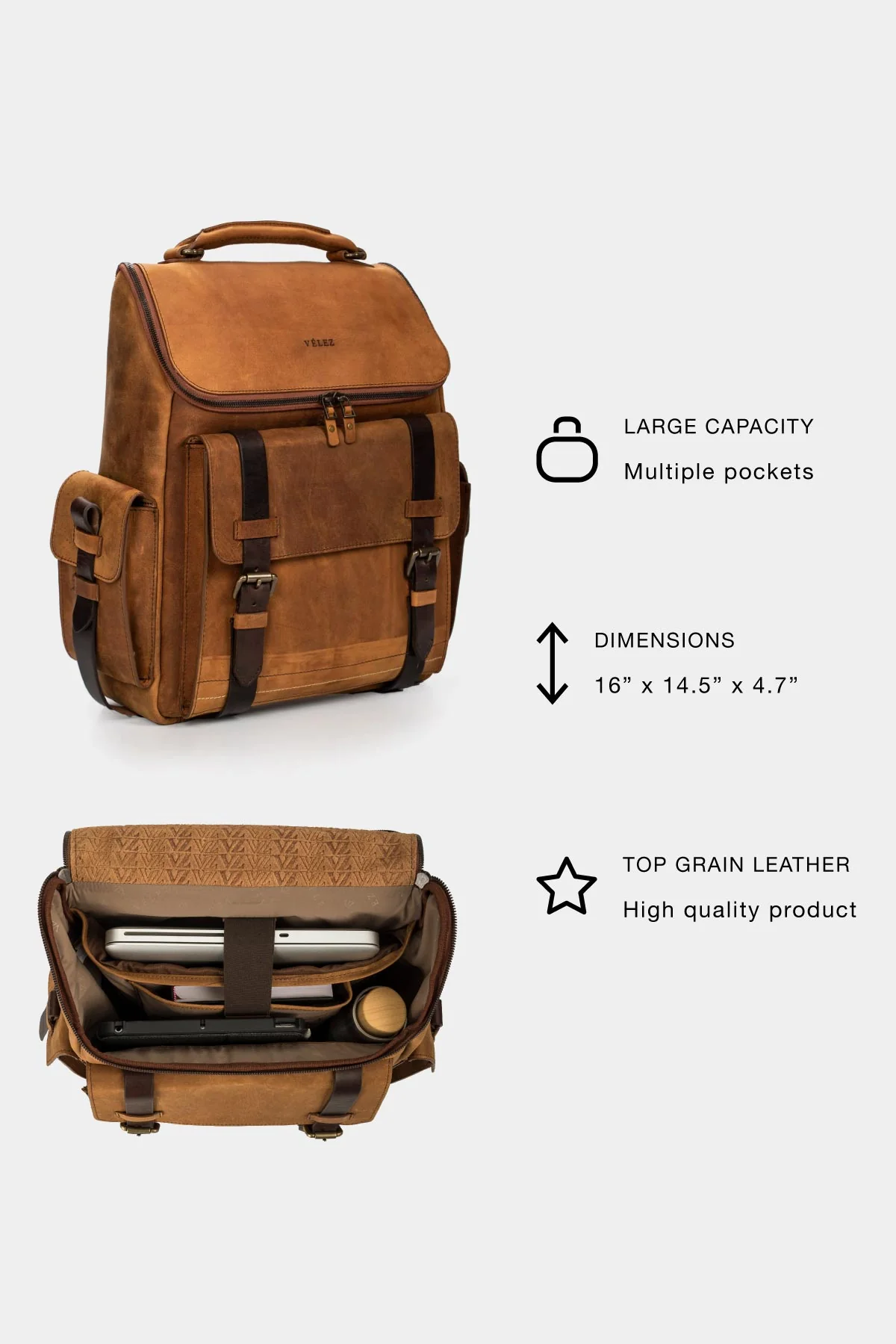 Archaeology Men’s Backpack in Vintage Leather - Image 5