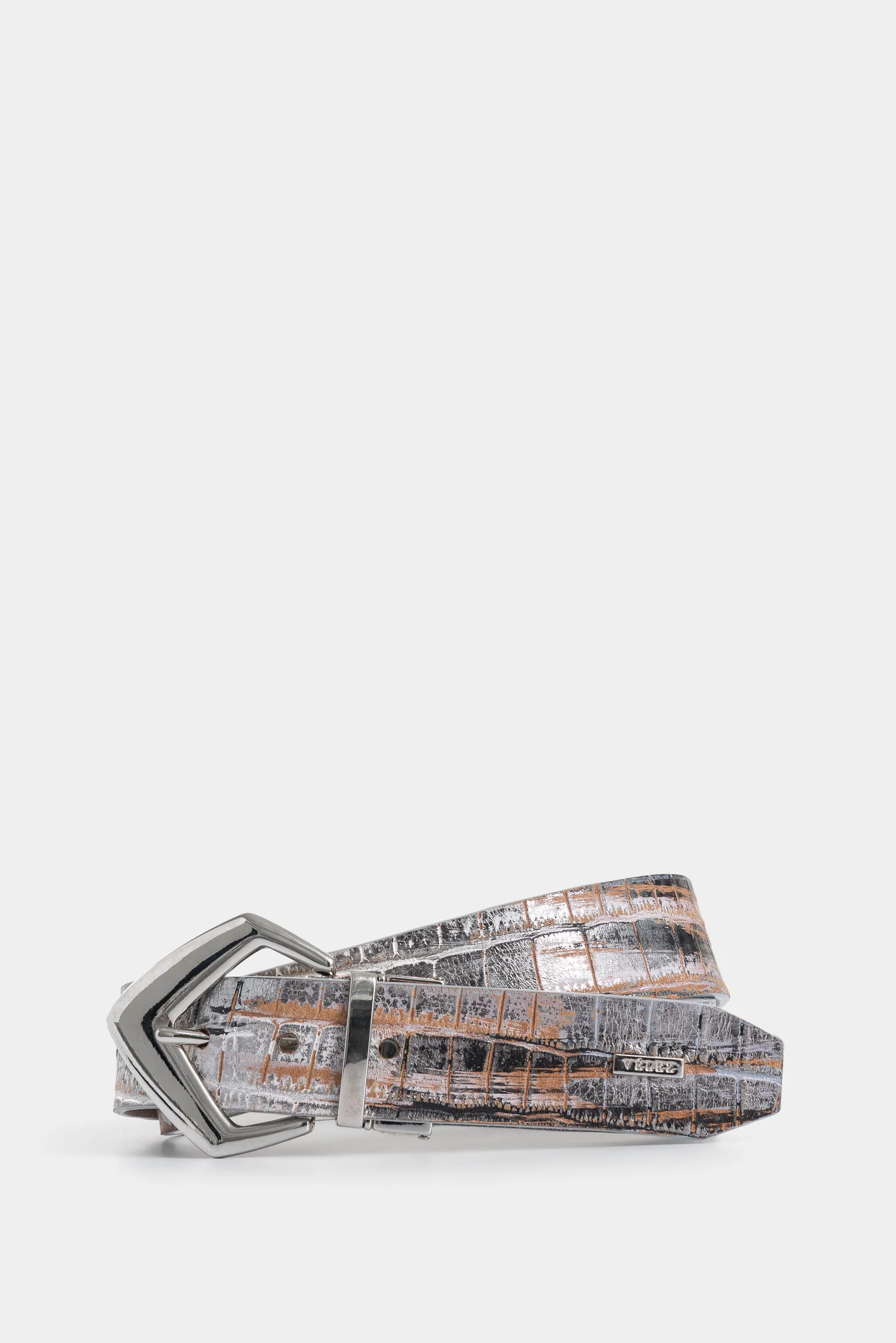 Aura Double-Sided Leather Belt for Women with Hexagonal Tip