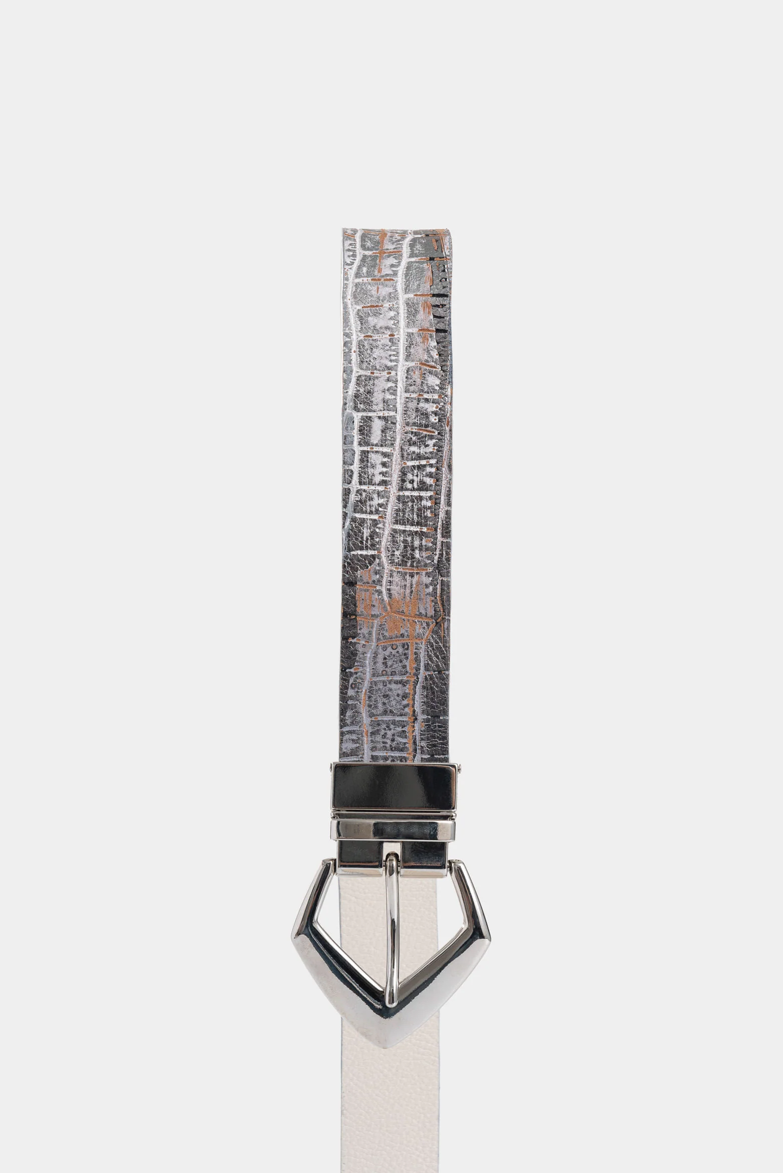 Aura Double-Sided Leather Belt for Women with Hexagonal Tip - Image 2