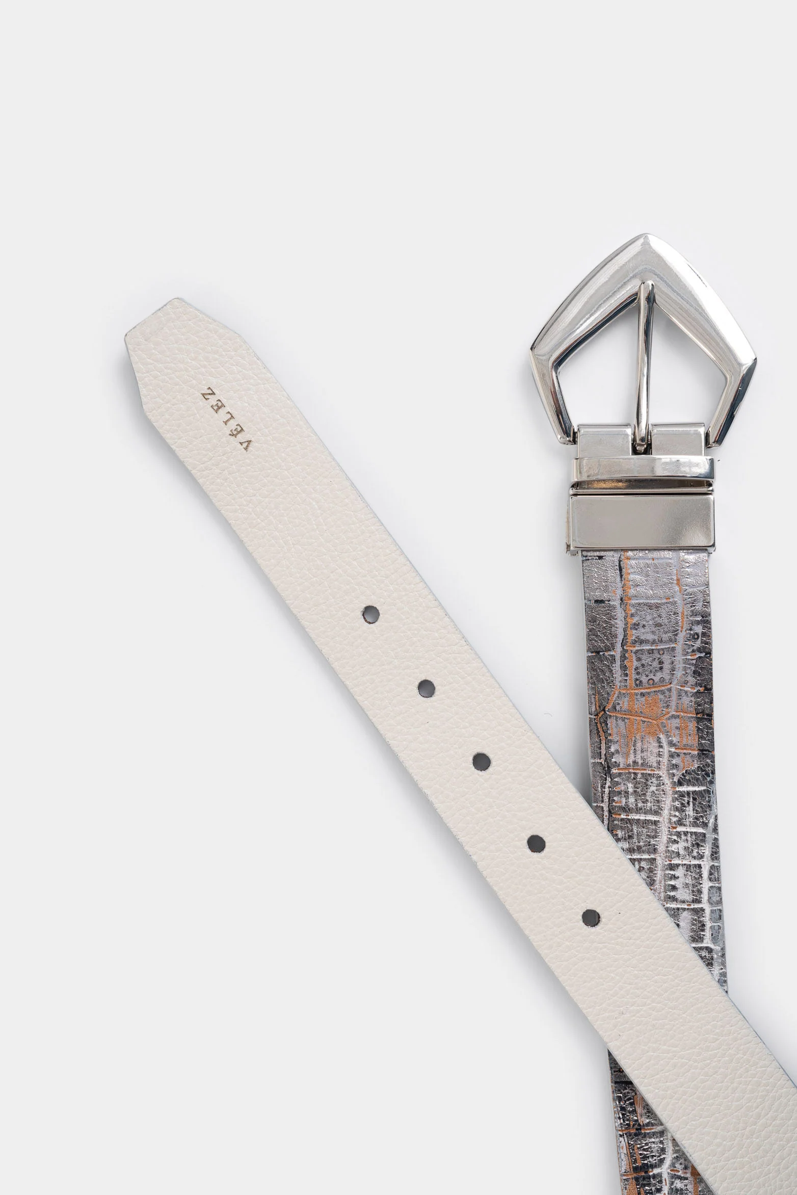 Aura Double-Sided Leather Belt for Women with Hexagonal Tip - Image 3