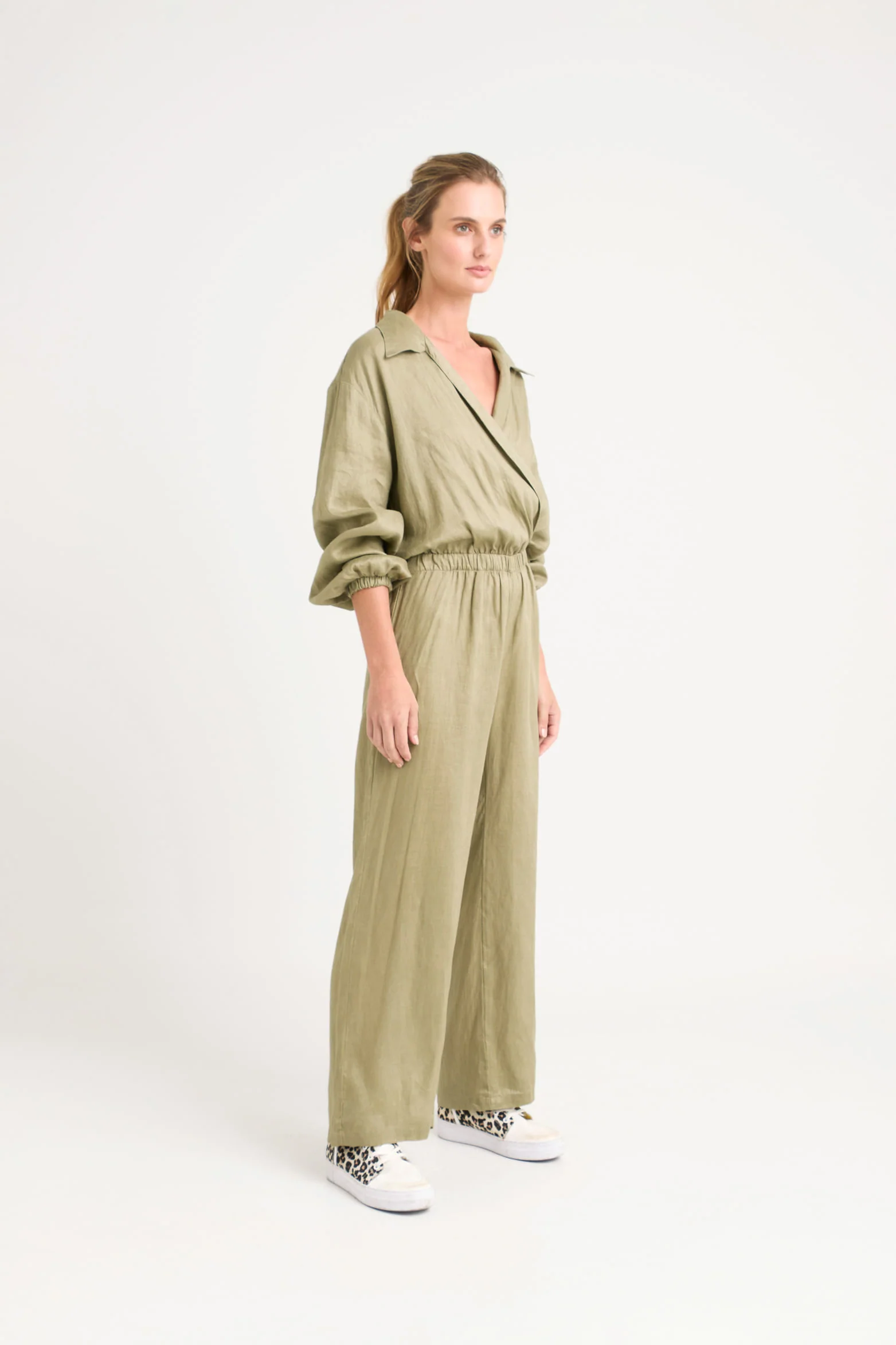 Aurora Semi-Loose Linen Jumpsuit for Women - Image 3