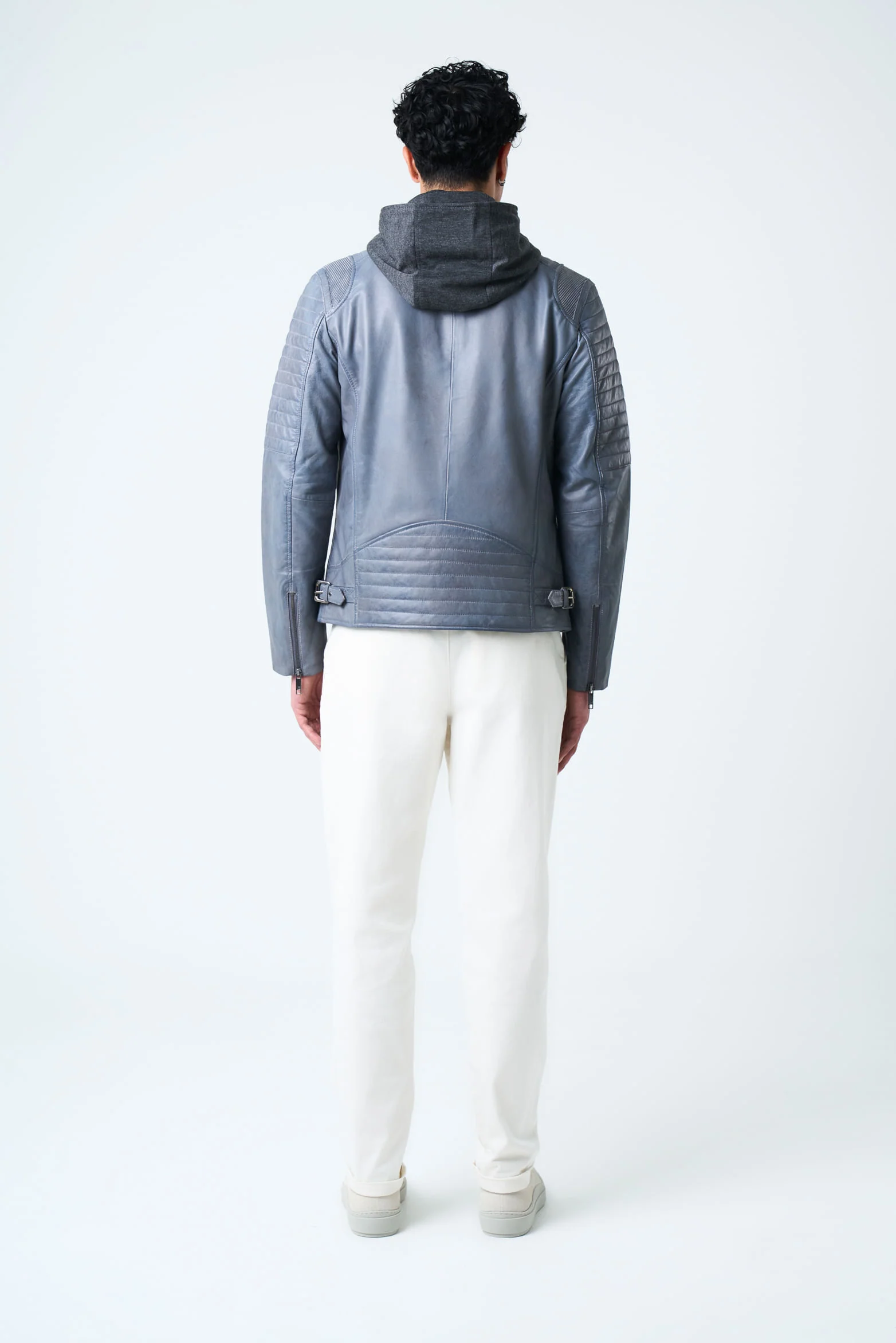 Belmont Leather Jacket for Men with Hood and Chest Panel - Image 3