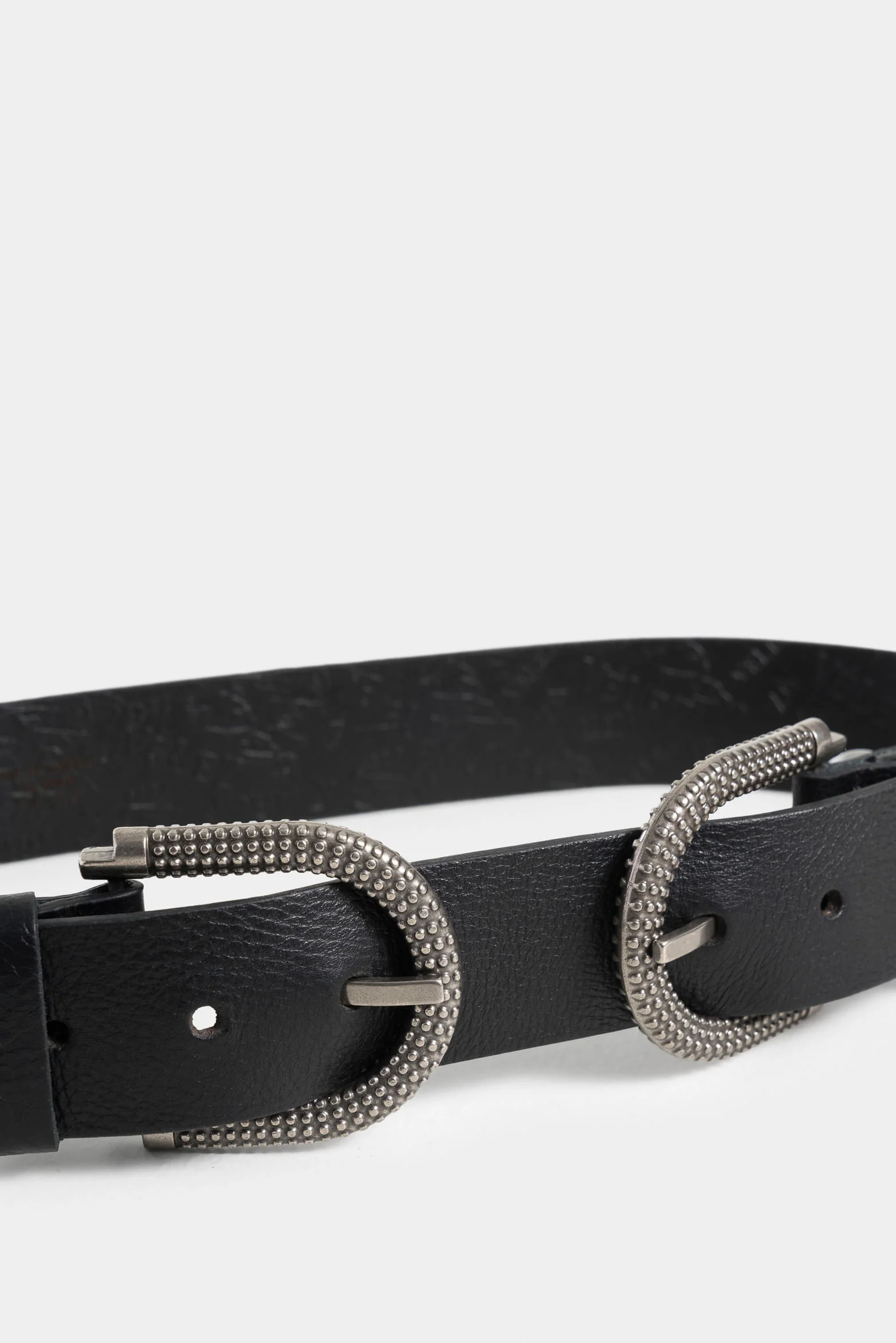Bolet Single-Sided Leather Belt for Women with Textured Buckle - Image 4