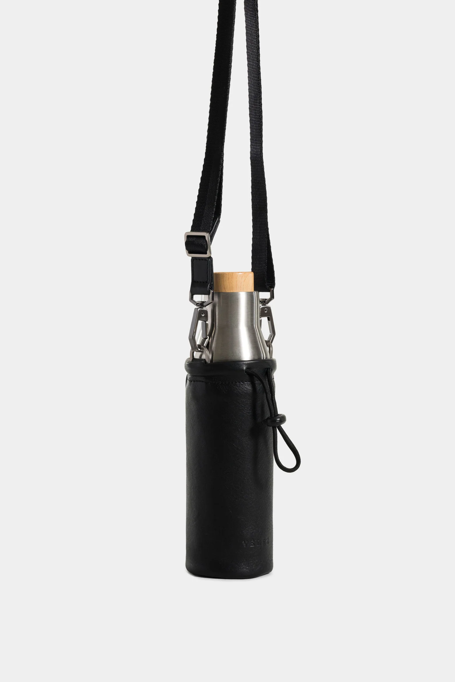 Brunei Leather Bottle Holder with Metallic Thermos - Image 7