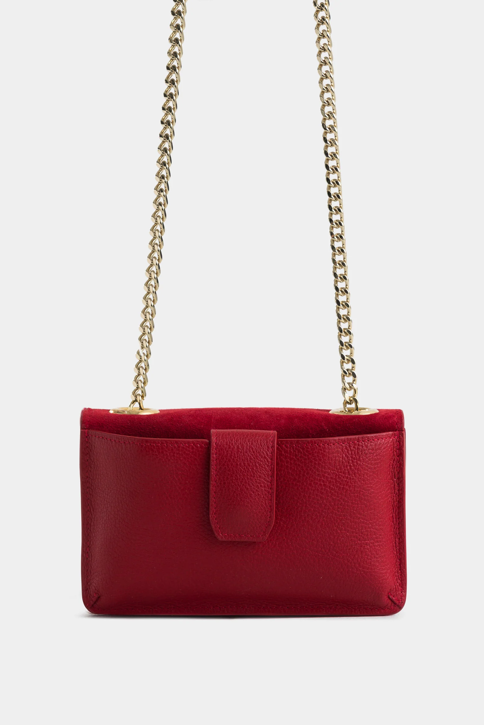 Buddha Suede and Leather Hands-Free Bag for Women with Chain Strap - Image 3