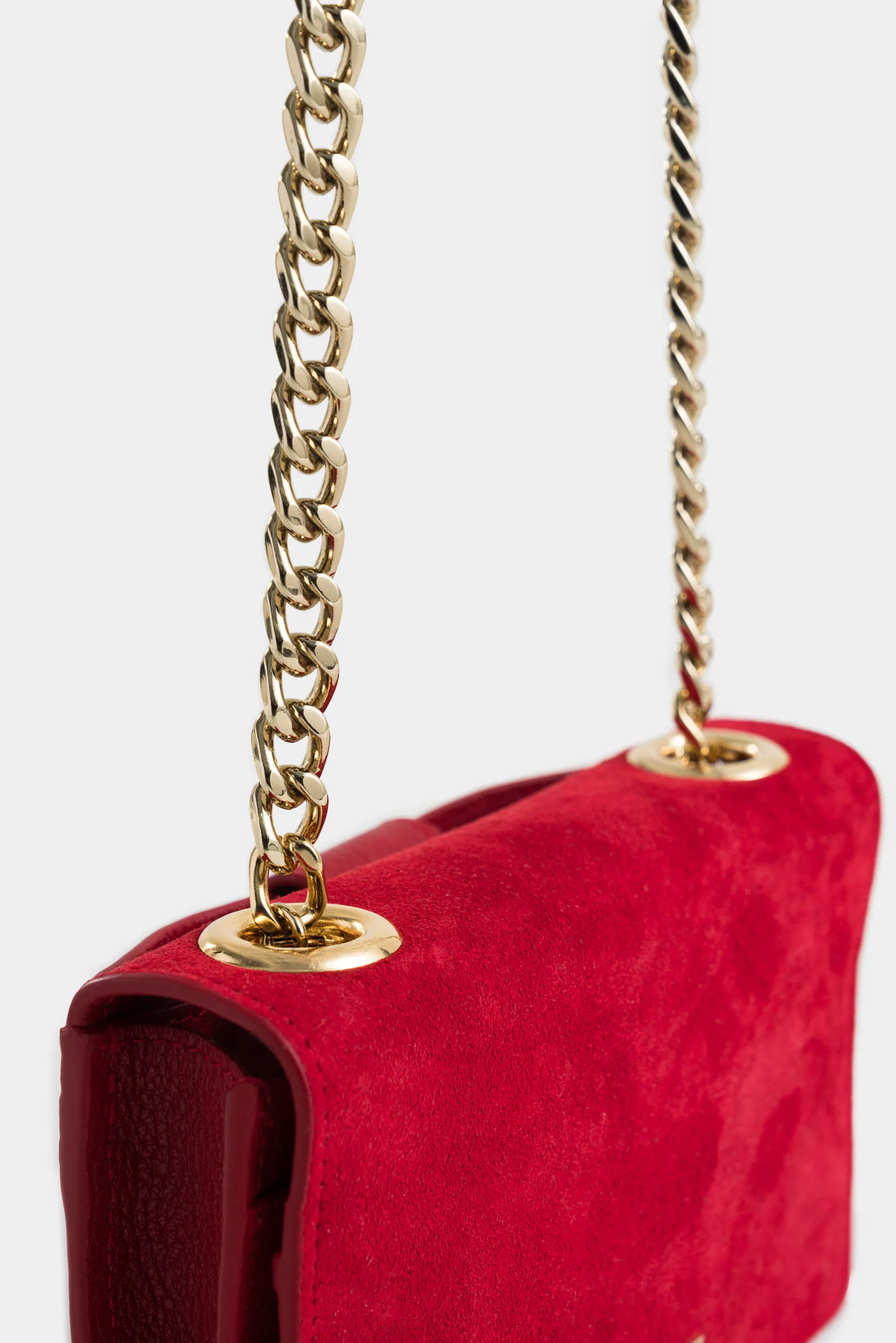 Buddha Suede and Leather Hands-Free Bag for Women with Chain Strap - Image 4