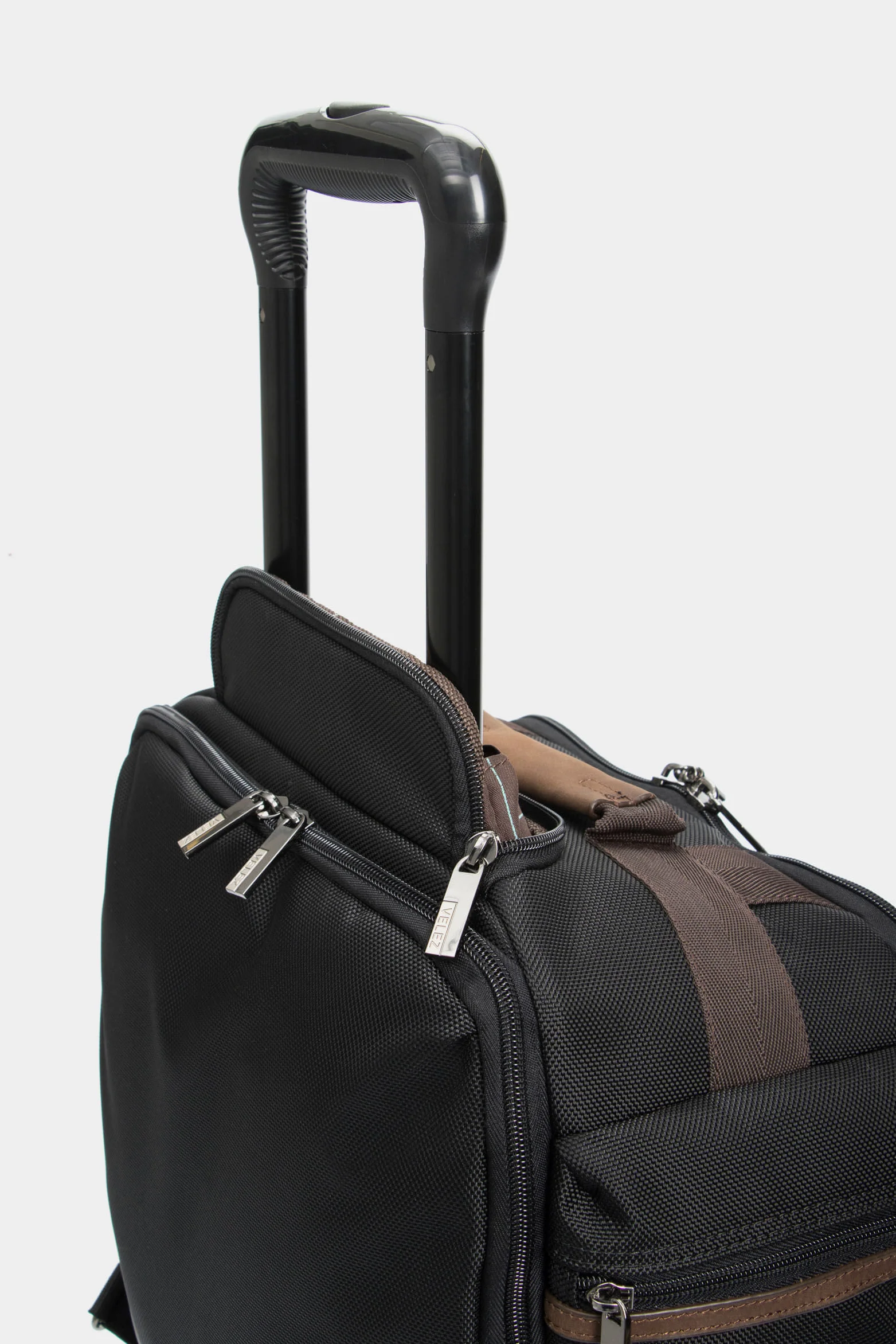 Canvas and Leather Trolley Backpack for Men with Accents - Image 6