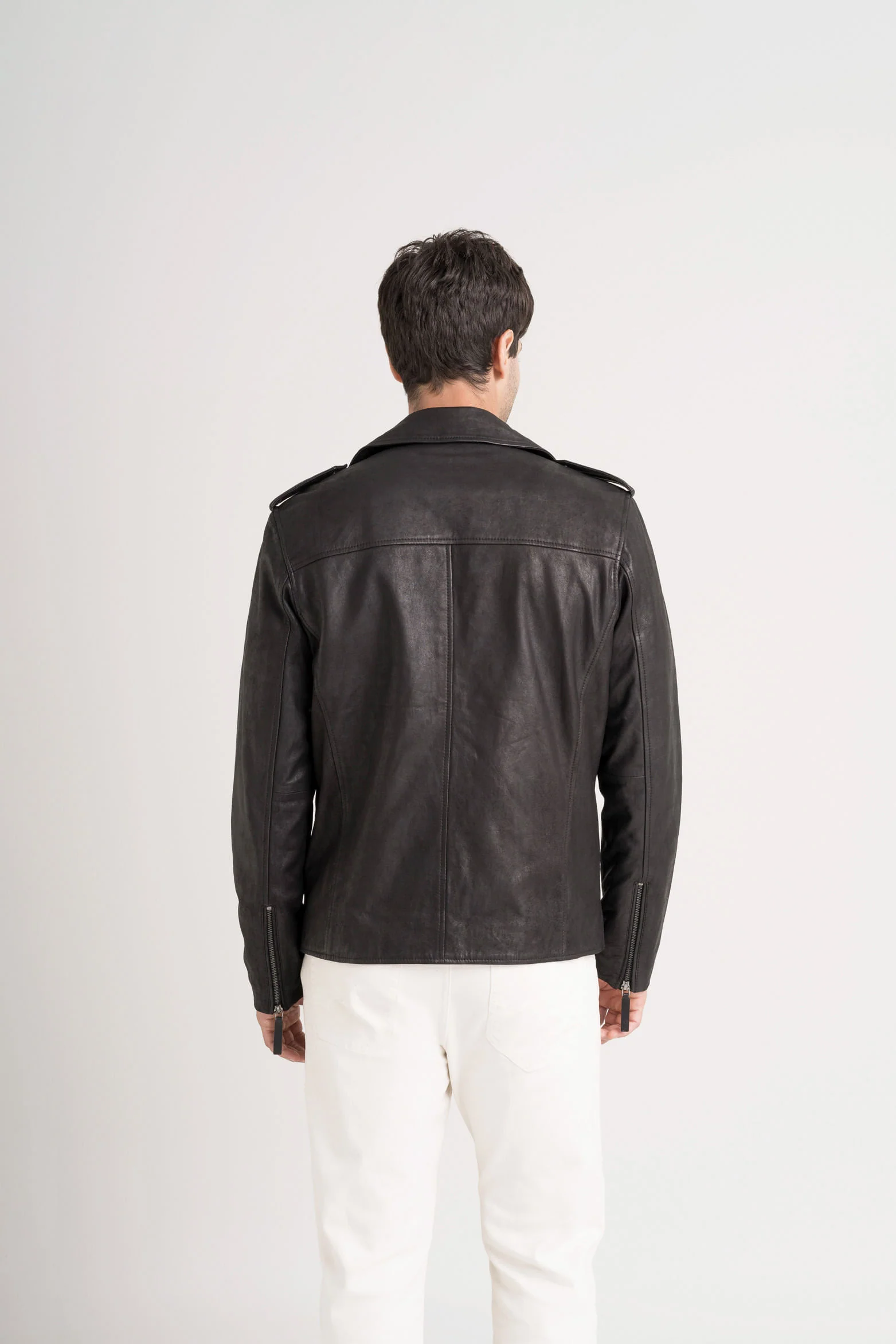 Capri leather biker jacket for men semi-fitted - Image 6
