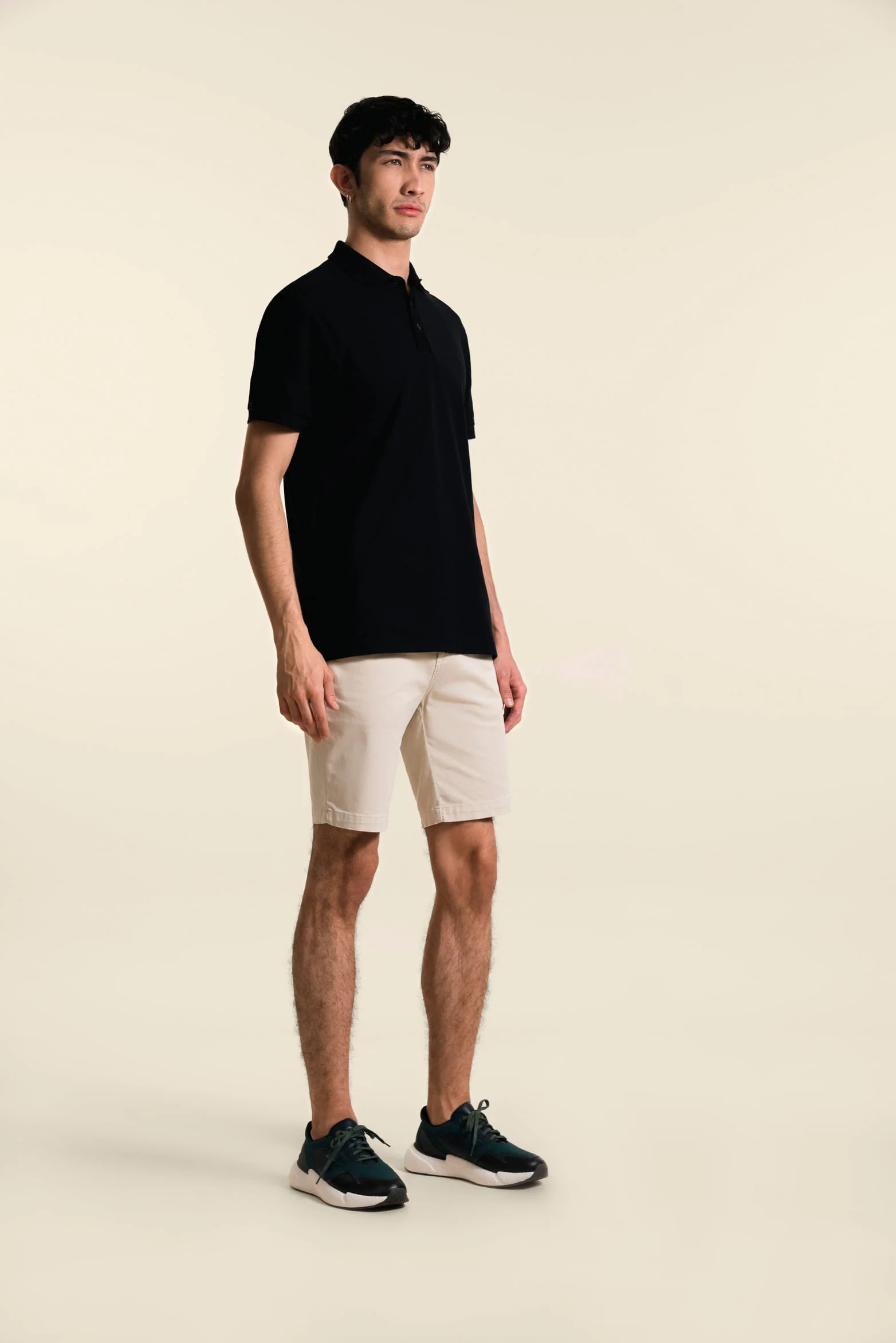 Casual Polo in Black Pima Cotton - Image 3