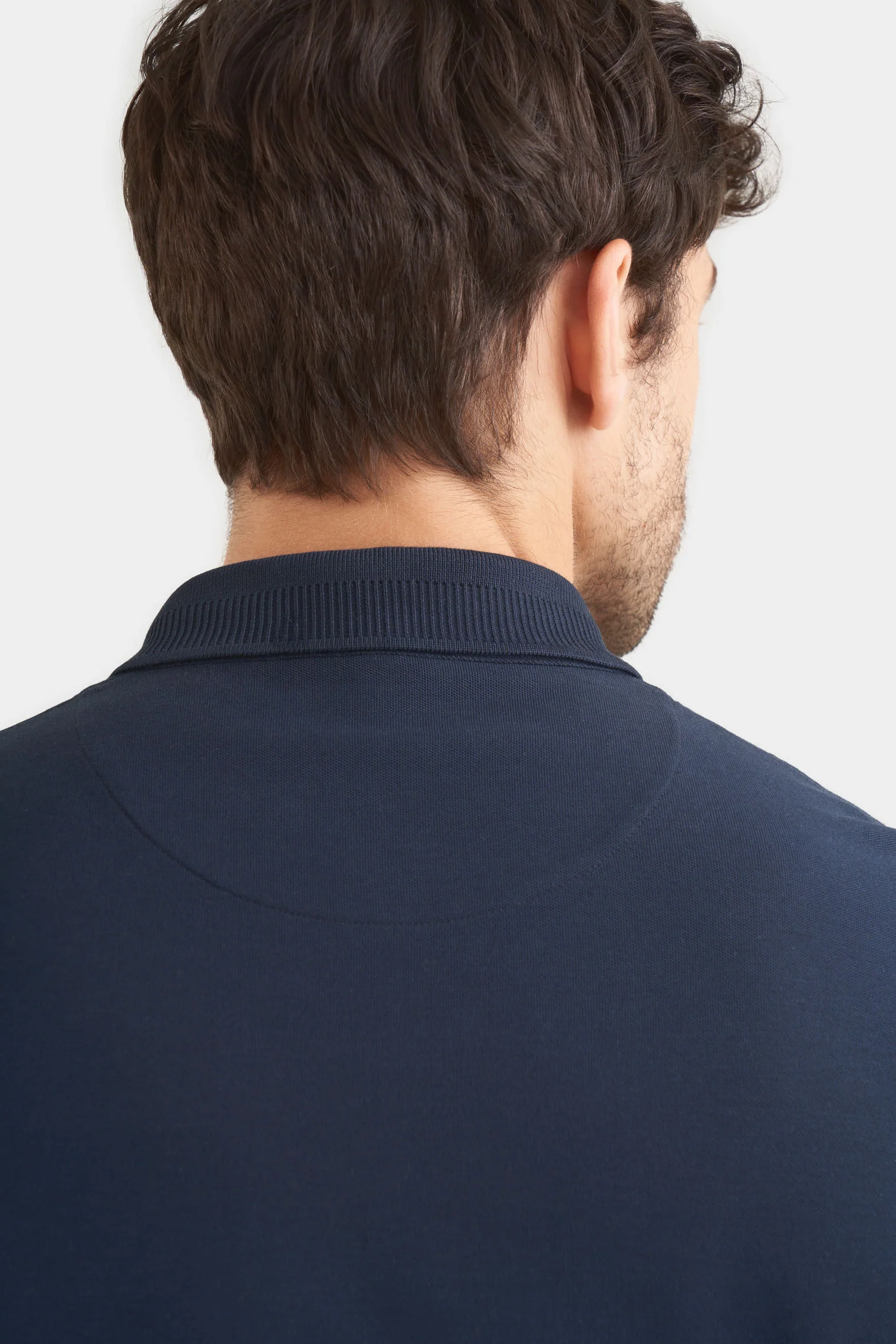 Casual Polo in Dark Blue Pima Cotton - Image 4