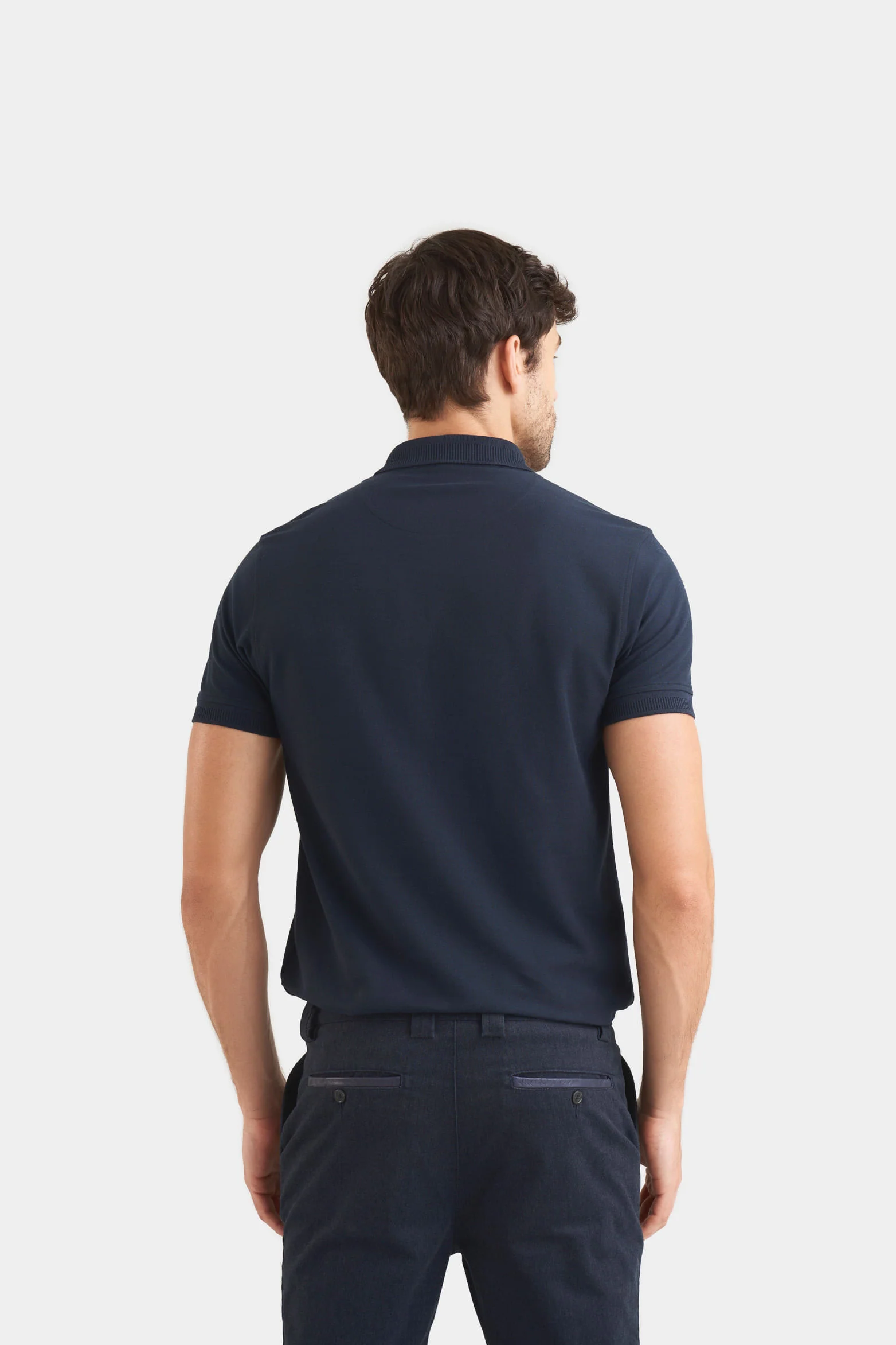 Casual Polo in Dark Blue Pima Cotton - Image 5