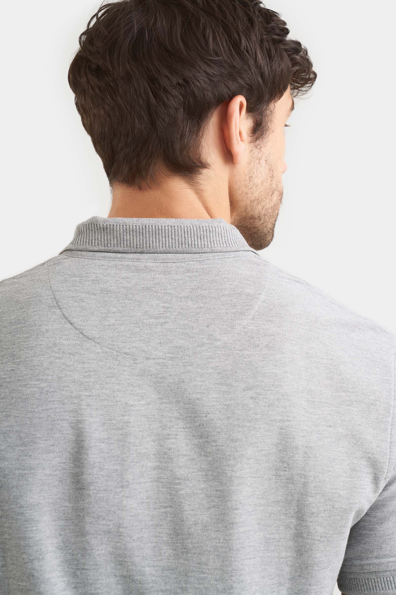 Casual Polo in Gray Pima Cotton - Image 4
