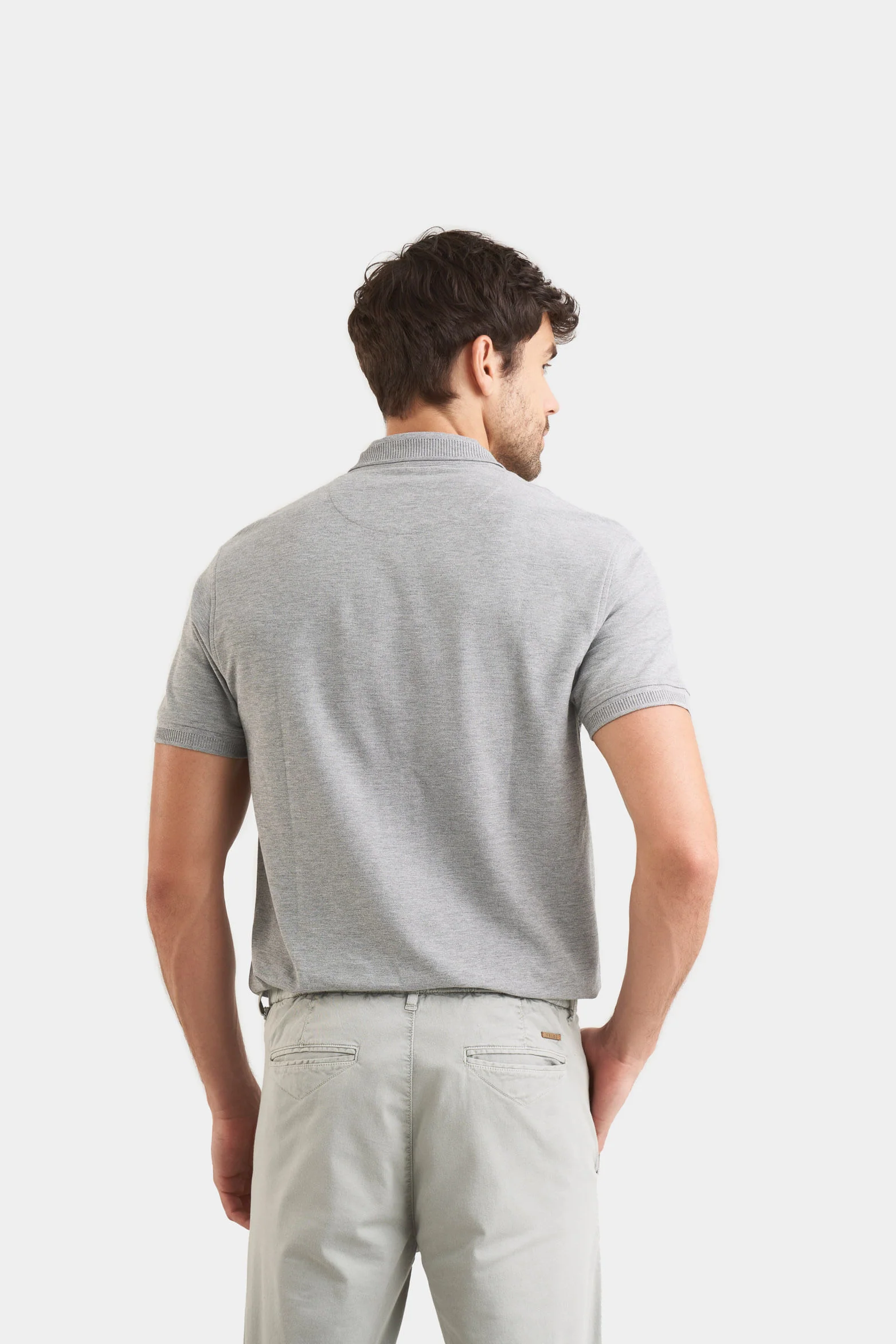 Casual Polo in Gray Pima Cotton - Image 5