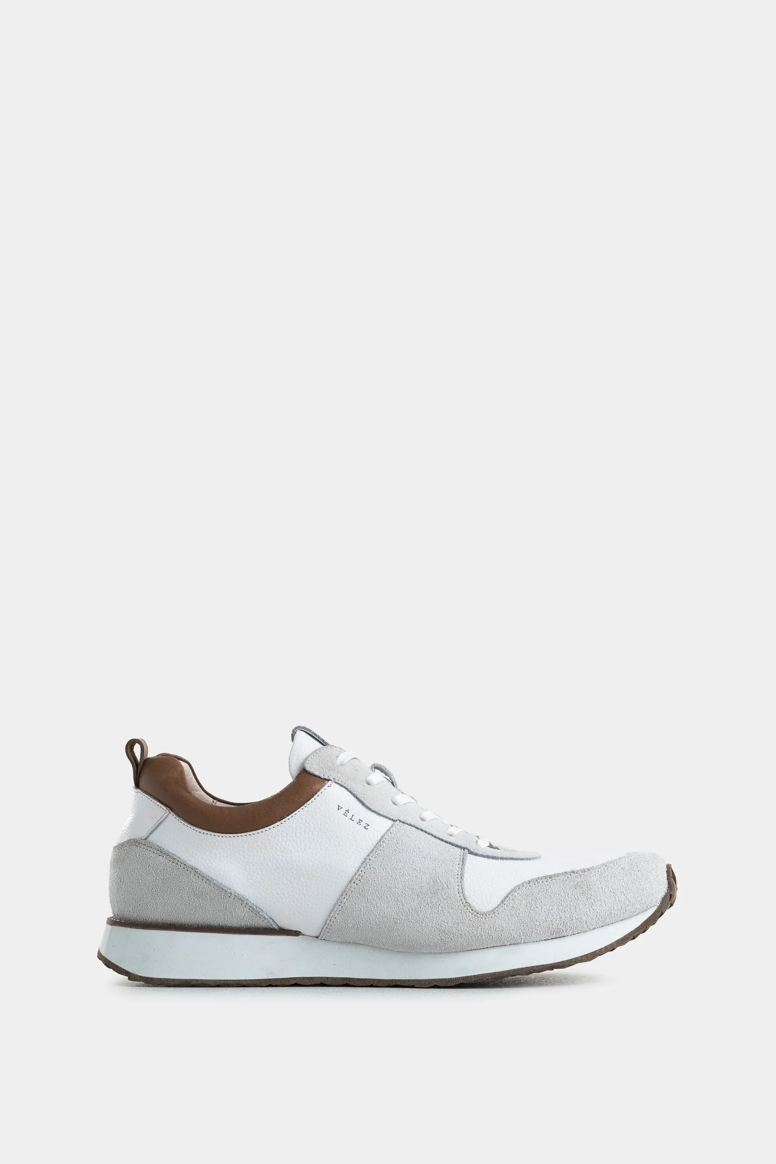 Coprin Smooth and Suede Leather Tennis Shoes for Men with Contrast Detail