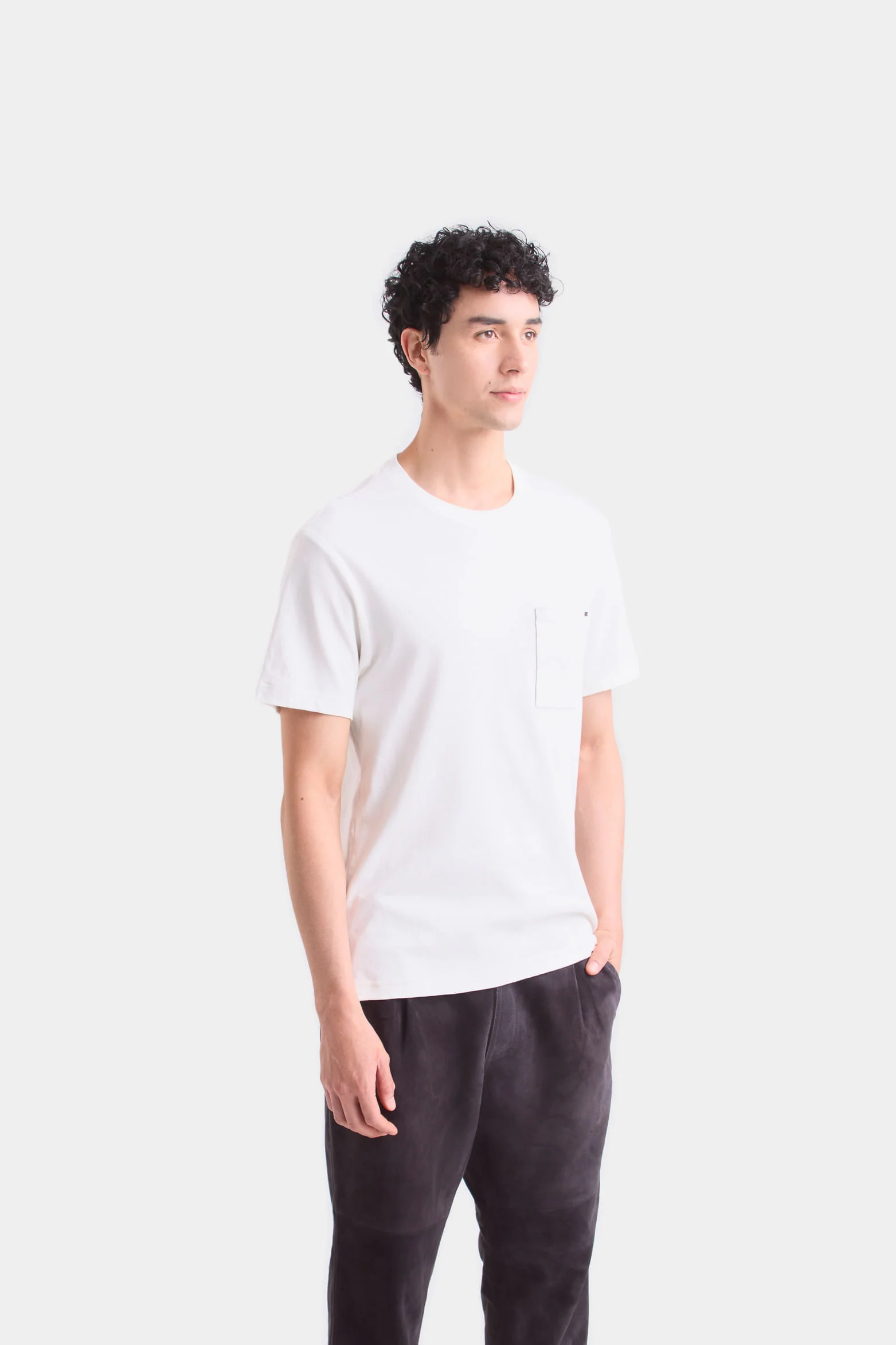 Cotton T-Shirt for Men with Leather Pocket - Image 3