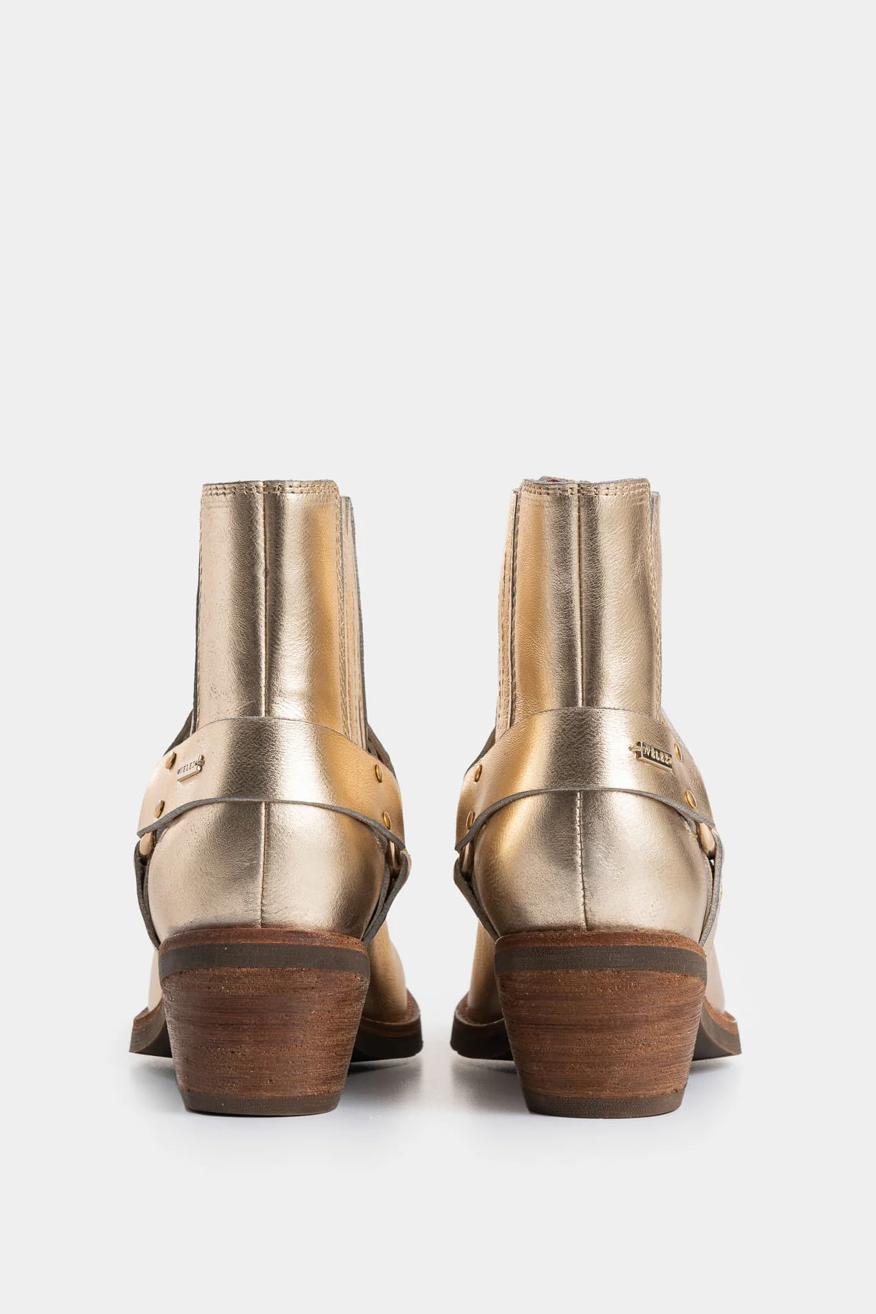 Dima square-toe Western booties in foil leather for women - Image 3