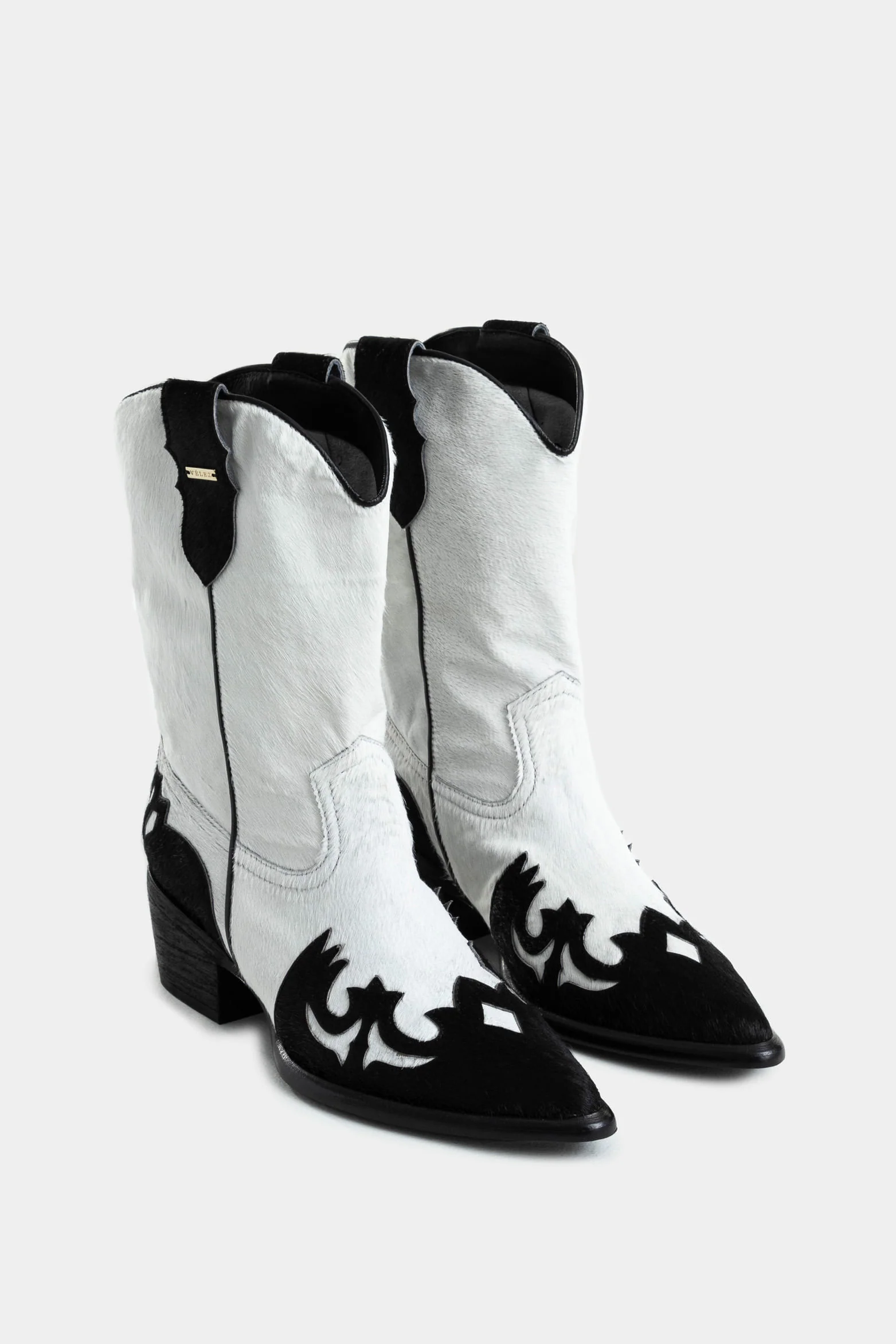Dino Mid-Calf Leather Boots for Women with Perforated Details - Image 2