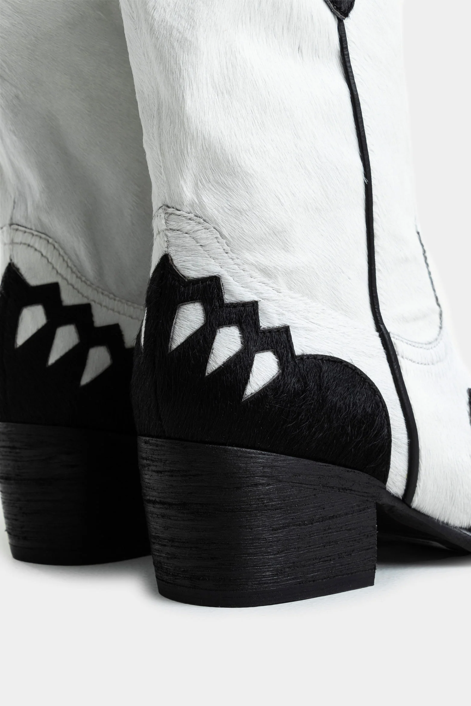 Dino Mid-Calf Leather Boots for Women with Perforated Details - Image 4