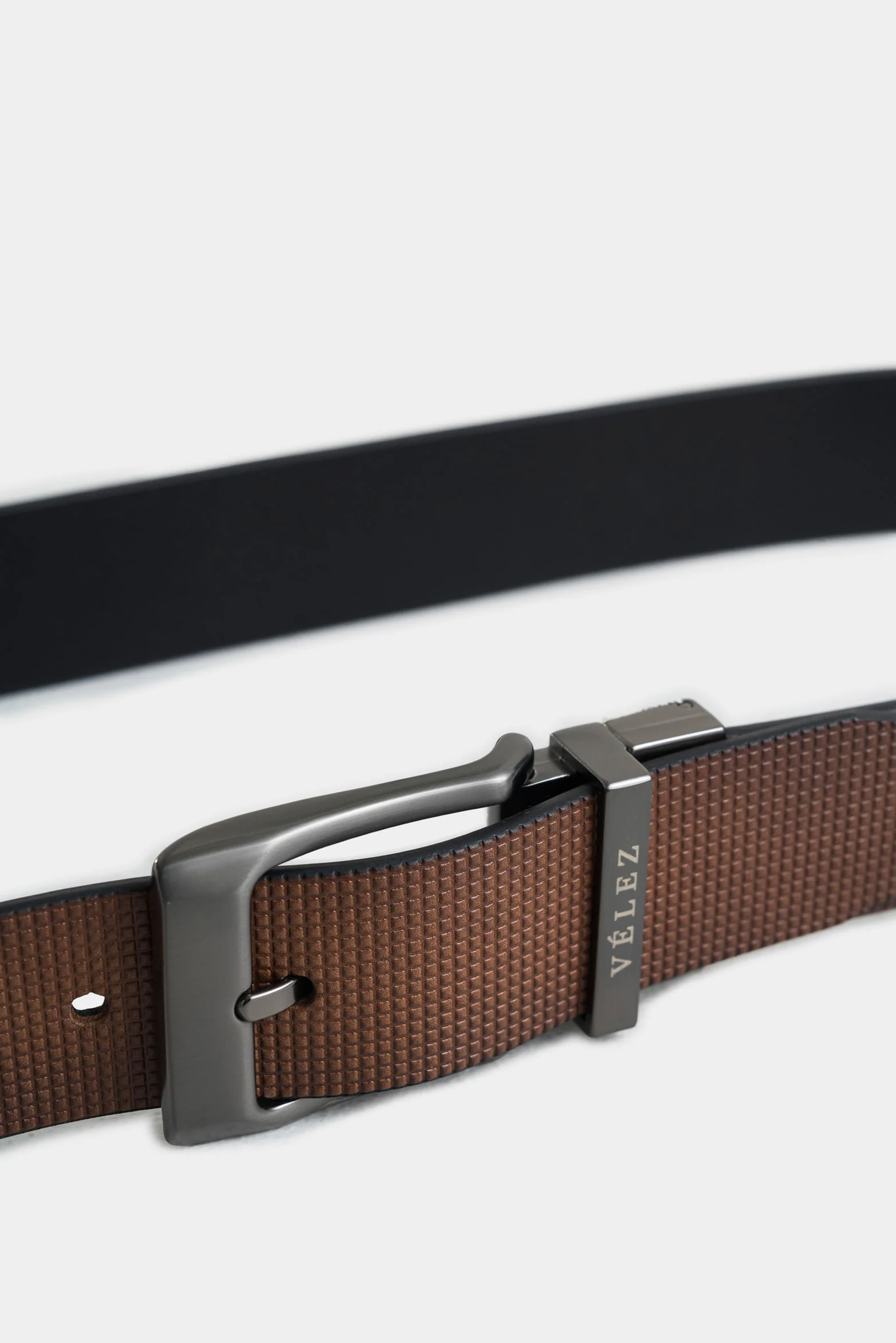 Double Faz Loir 2 Leather Belt with Trapezoid Tip for Men - Image 4