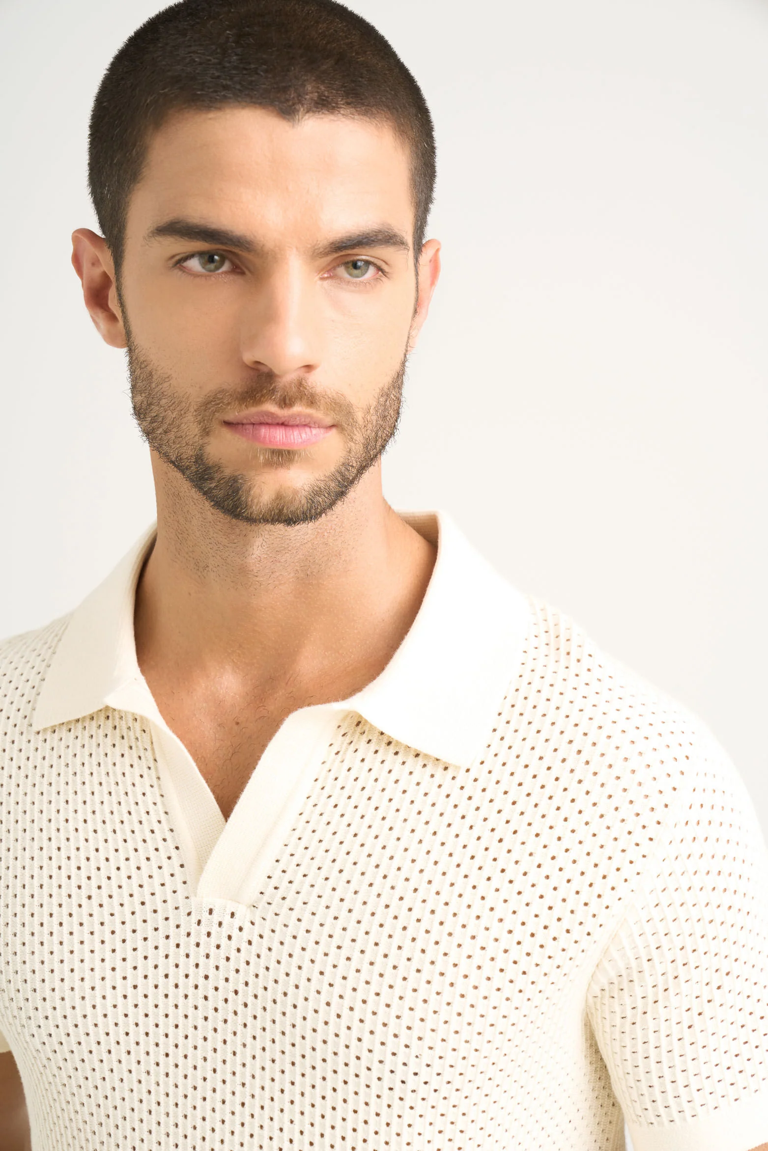 Draco 2.0 Textured Knit Short-Sleeve Polo for Men - Image 3