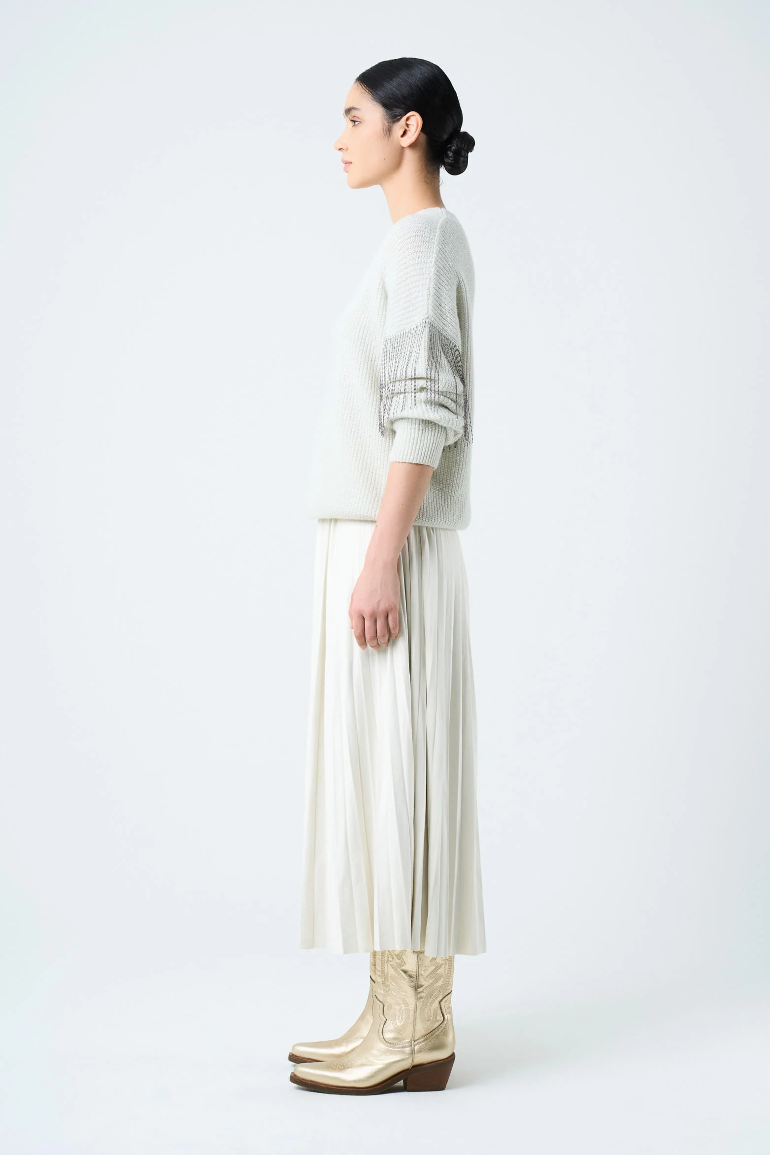 Draco knit sweater for women with fringe and millaré details - Image 2