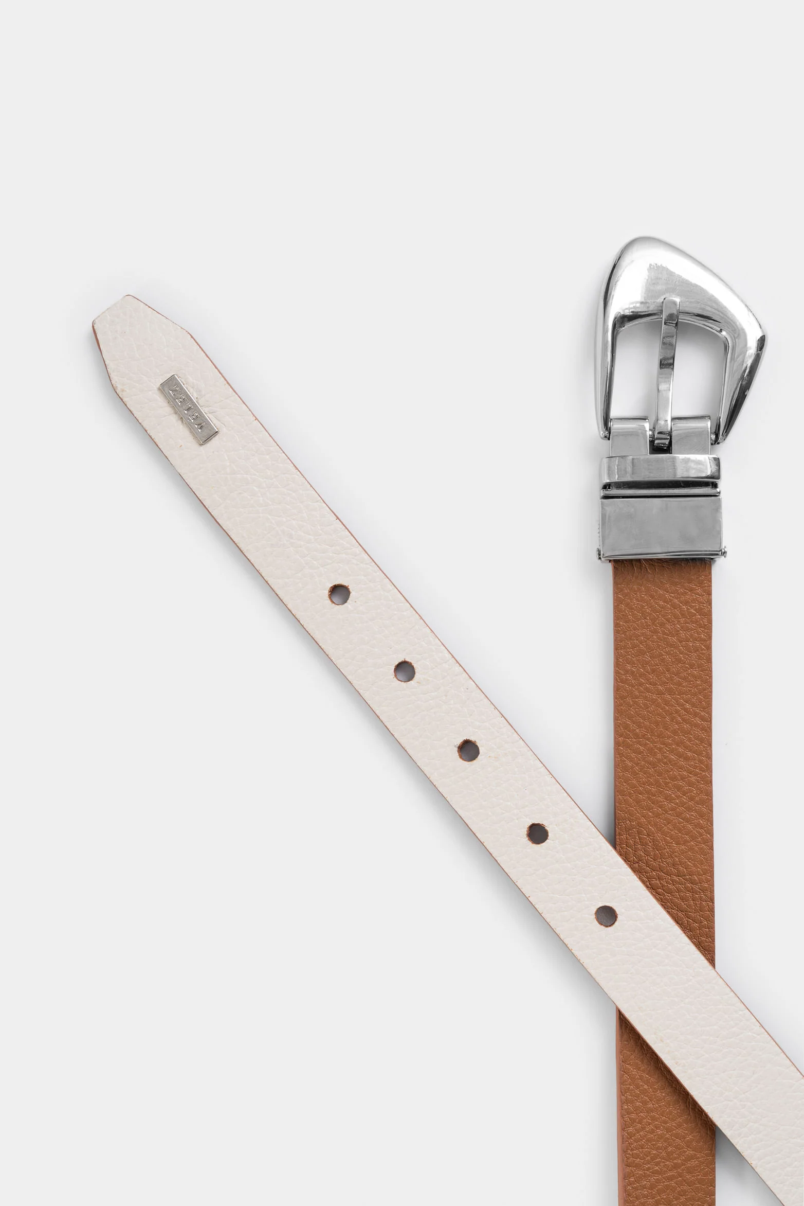 Dusk Double-Sided Leather Belt for Women with Hexagonal Tip - Image 3