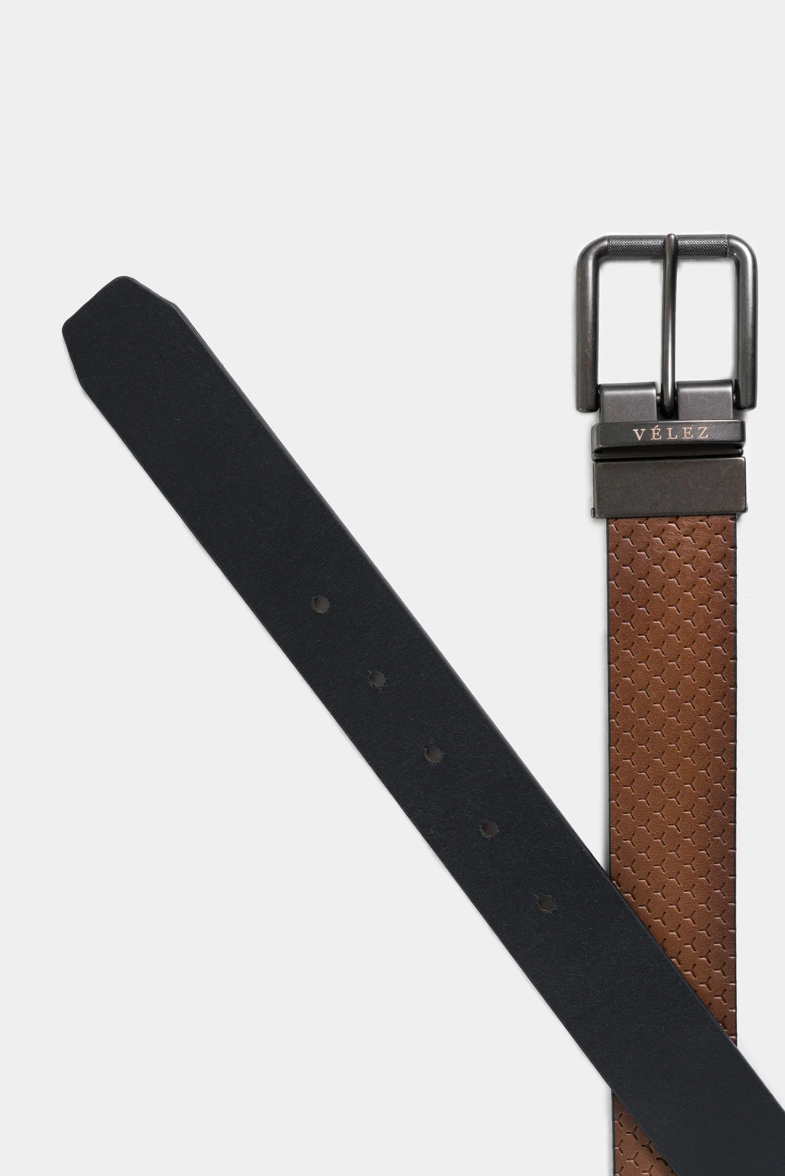 Ebro Double-Faced Leather Belt for Men with Trapezoidal Tip - Image 3