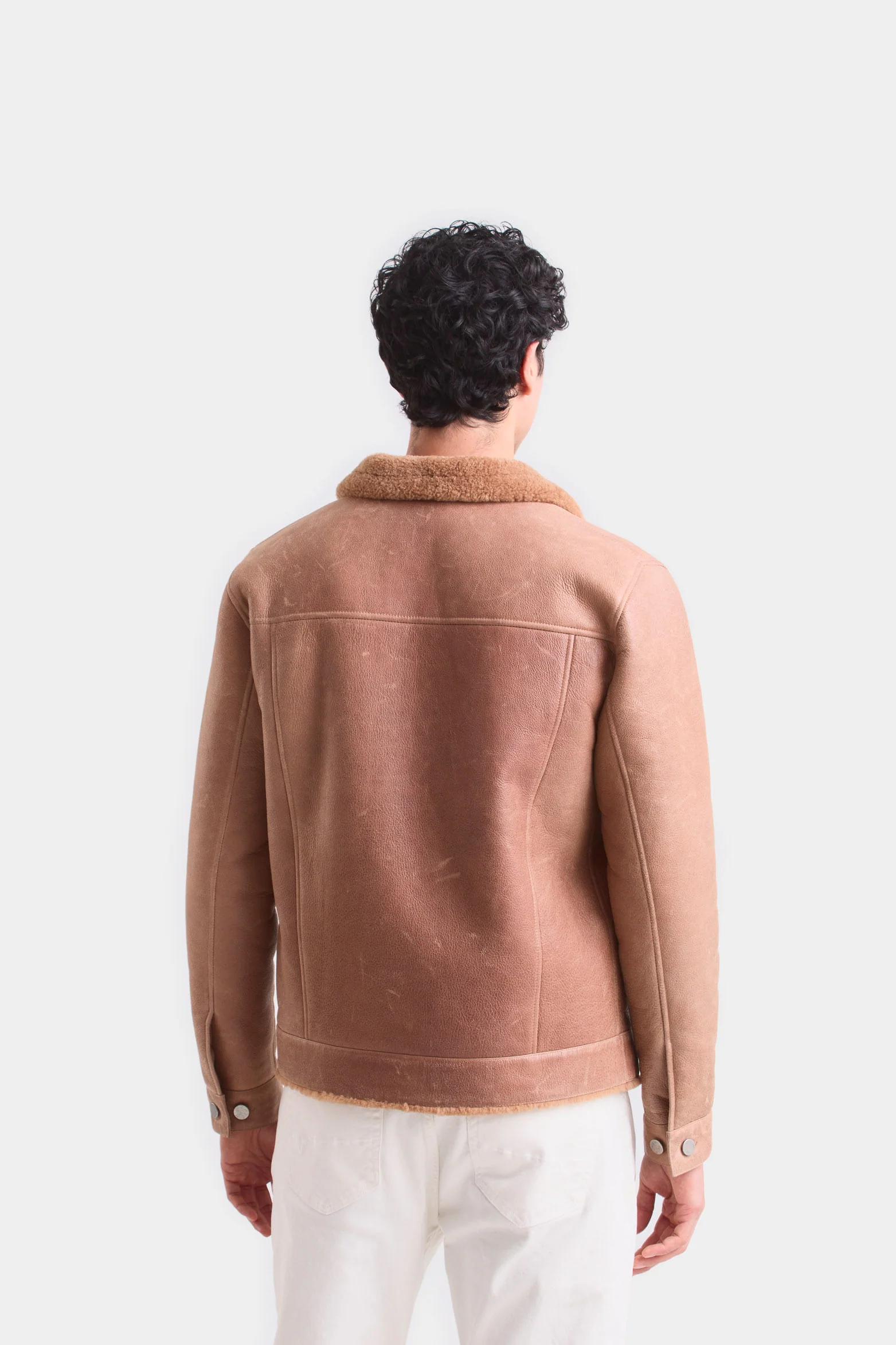 Ebro Leather Jacket for Men with Truckerilhouette Honey - Image 5