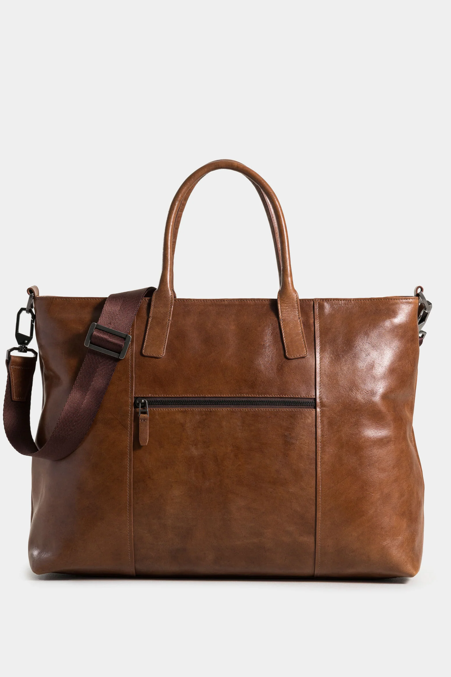 Essential Artisan Effect Leather Shopping Bag for Men - Image 3