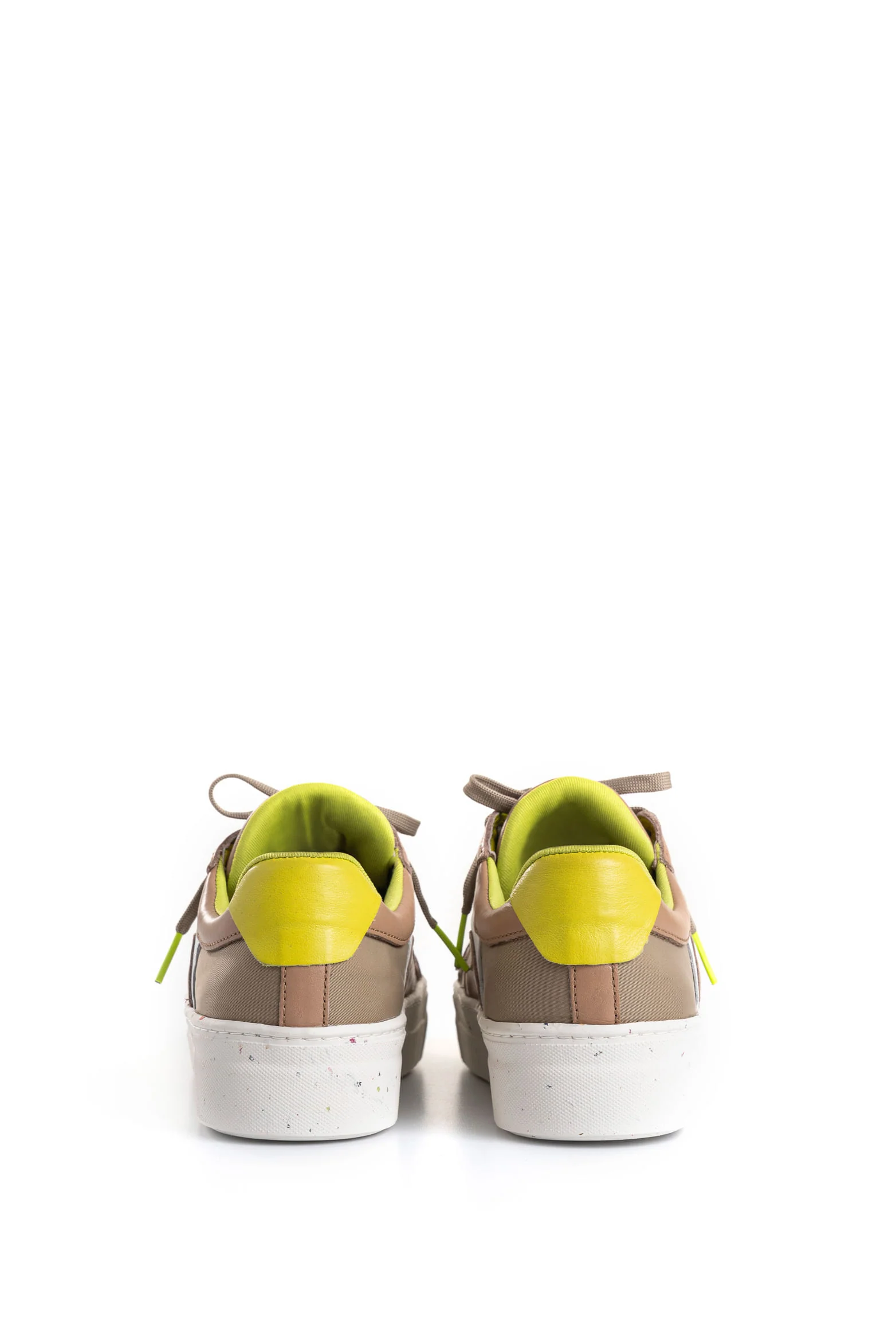 Flexus Leather and Canvas Sneakers for Women with Contrast Color Detail - Image 4
