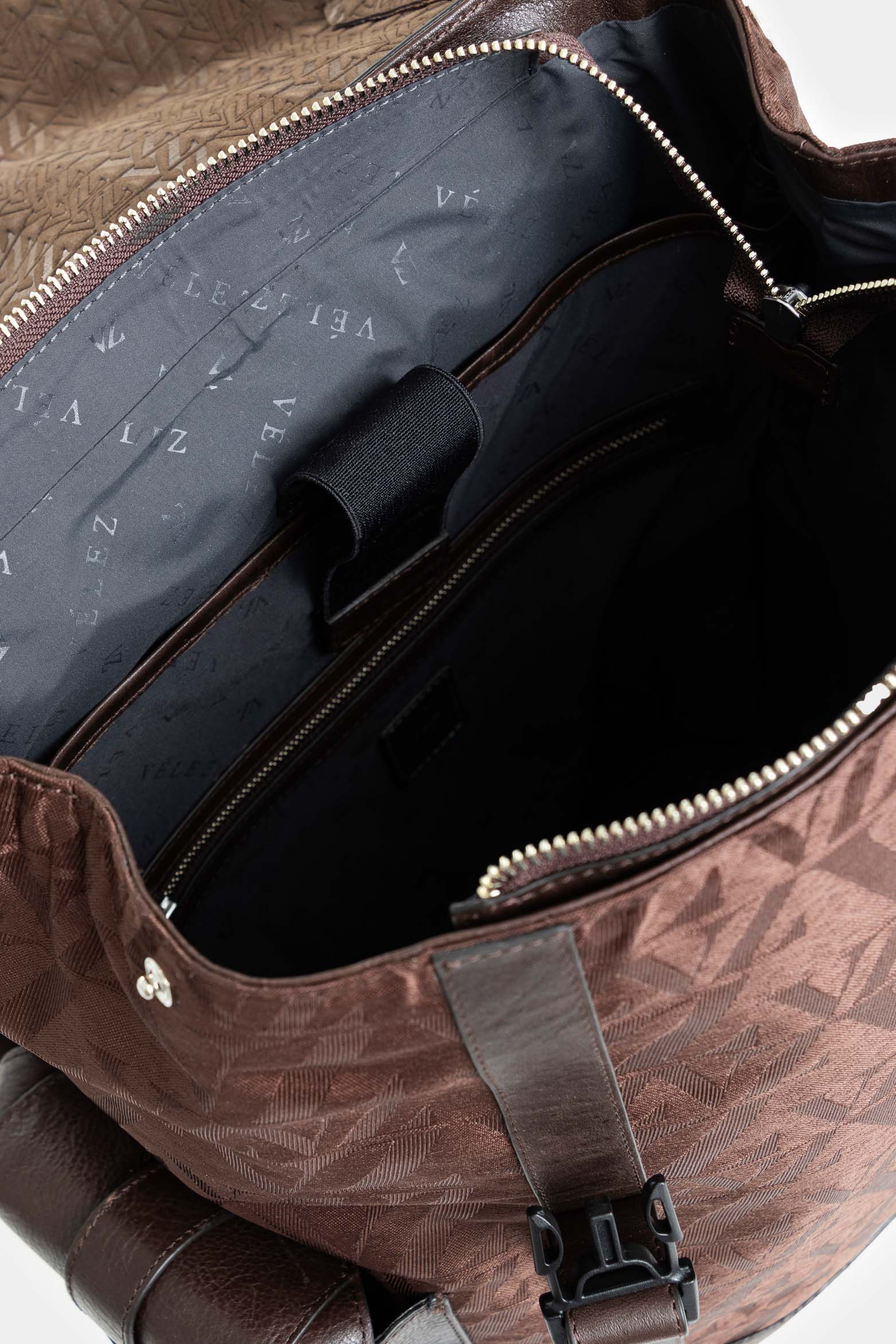 Garda Leather Backpack for Men with Jacquard Monogram in Coffee - Image 5