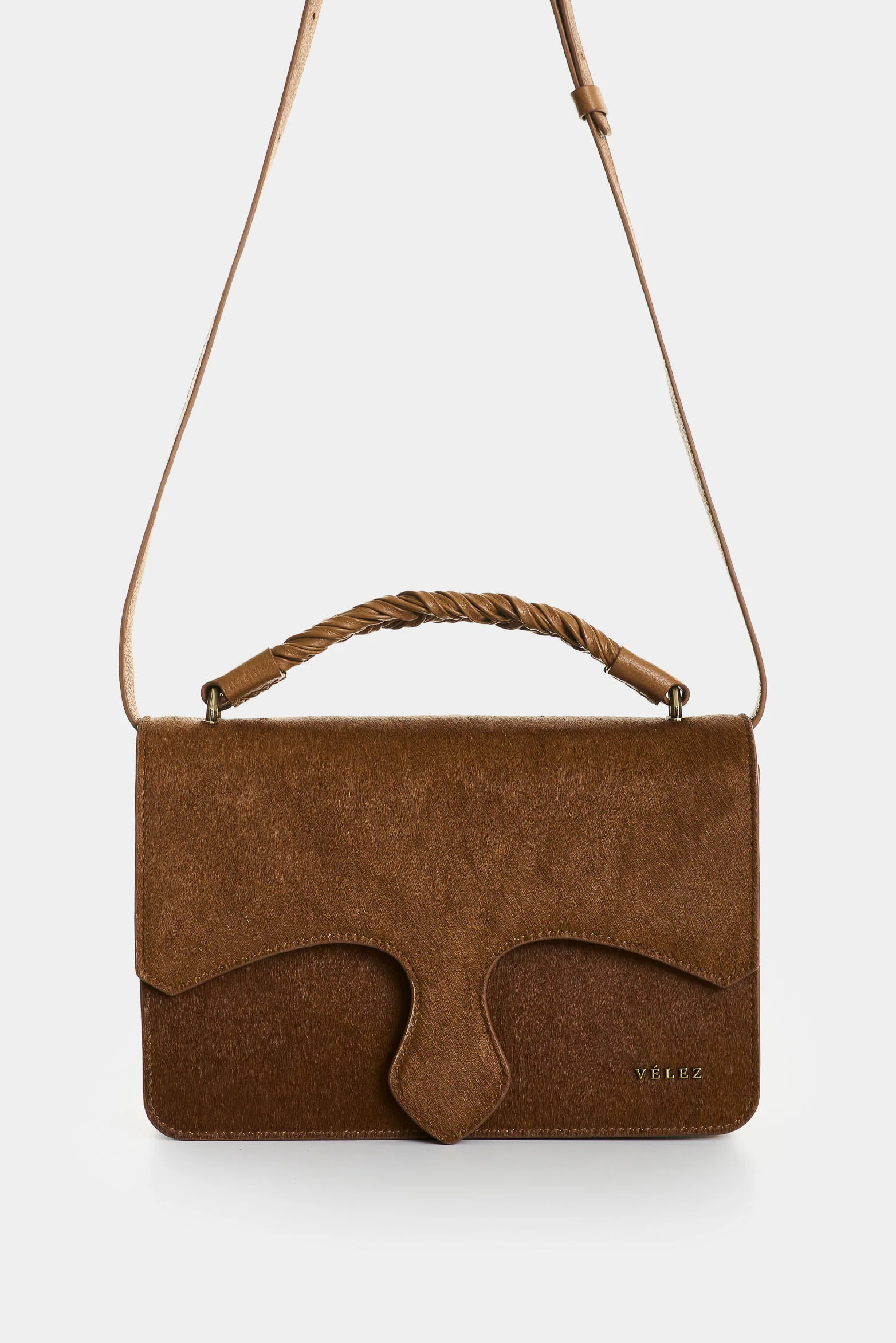 Garniel hair-on leather bowling bag for women