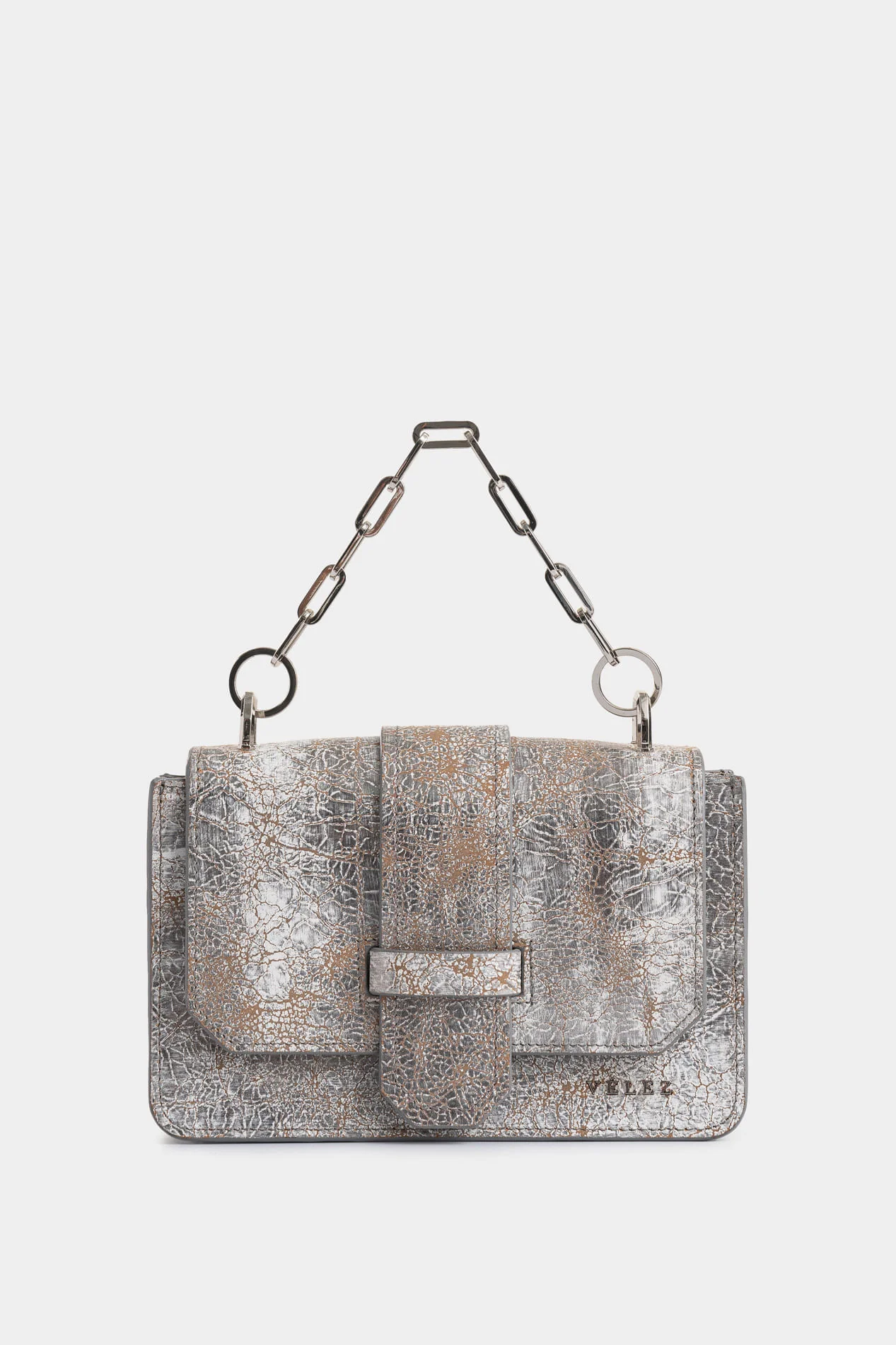 Garniel leather crossbody bag for women with crackled effect
