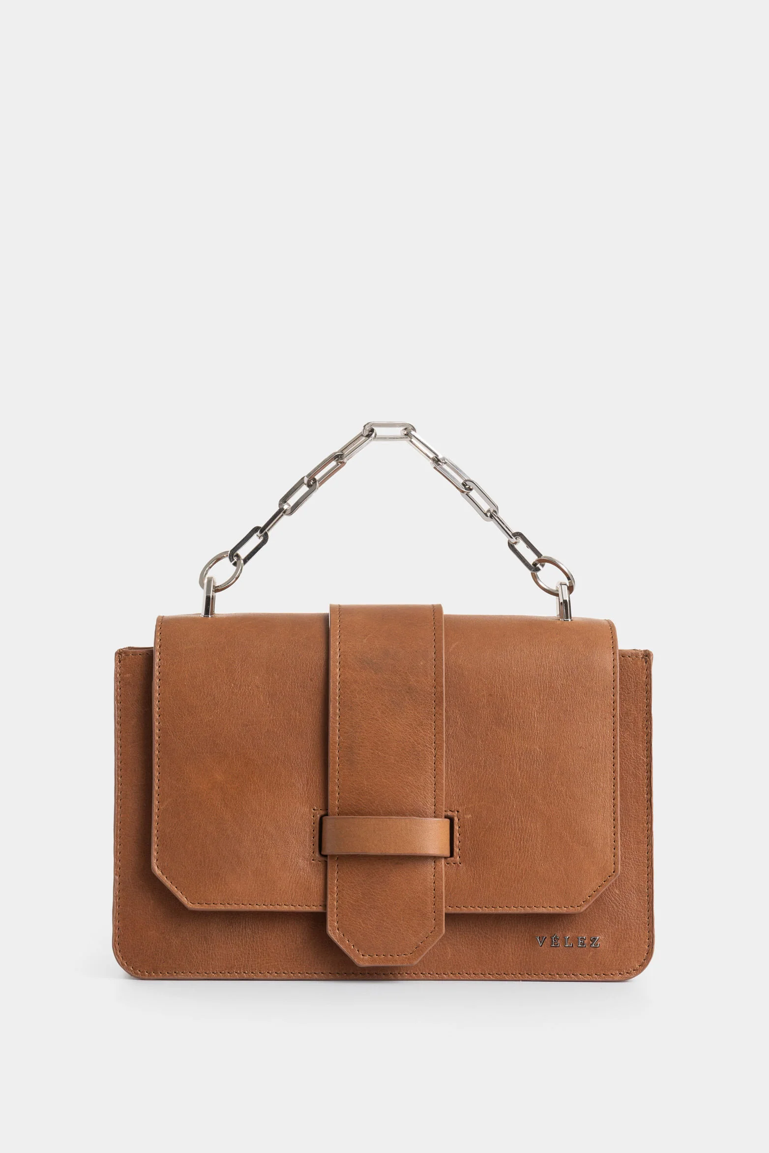 Garniel Maxi Hair Leather Bowling Bag for Women with Chain