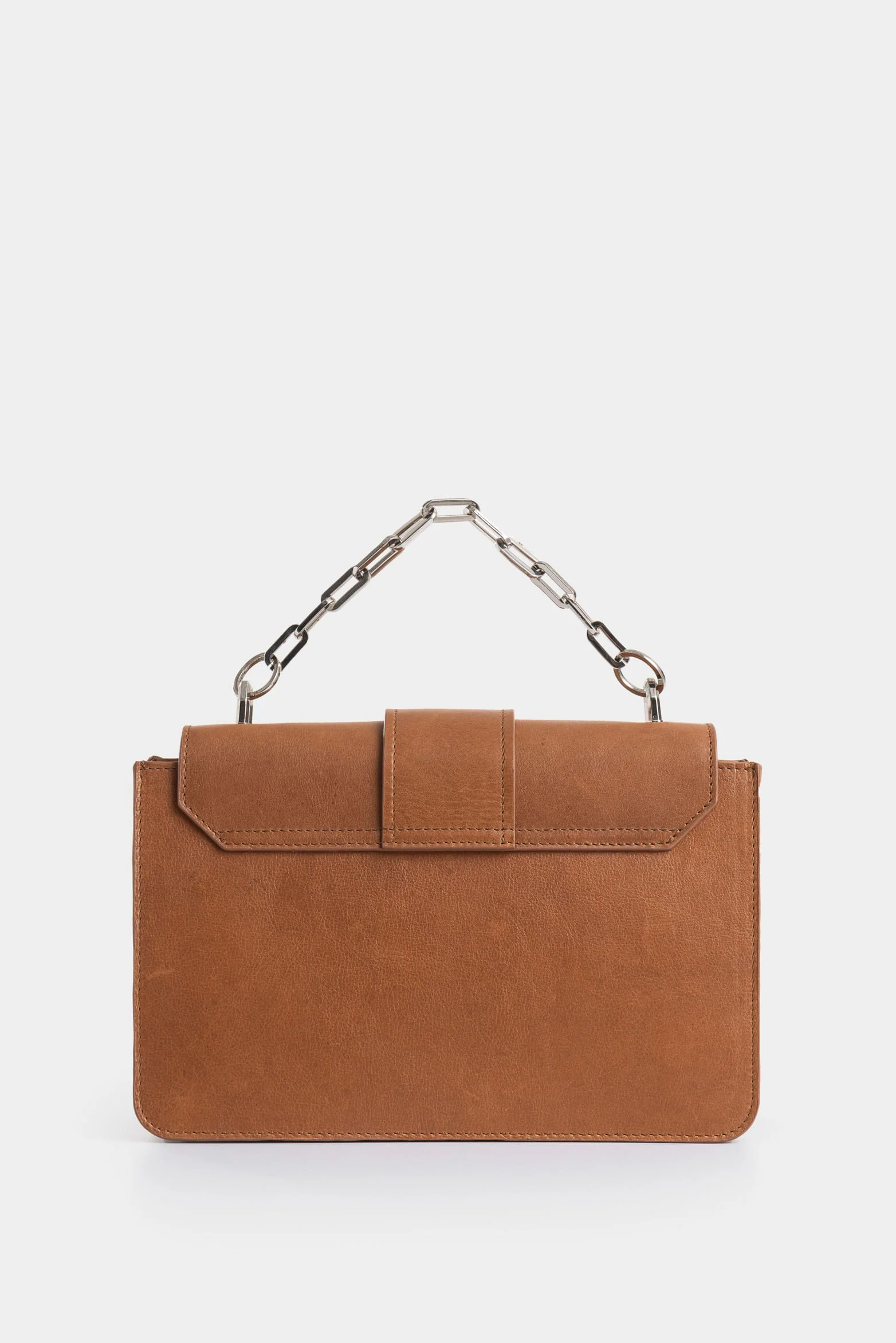Garniel Maxi Hair Leather Bowling Bag for Women with Chain - Image 3