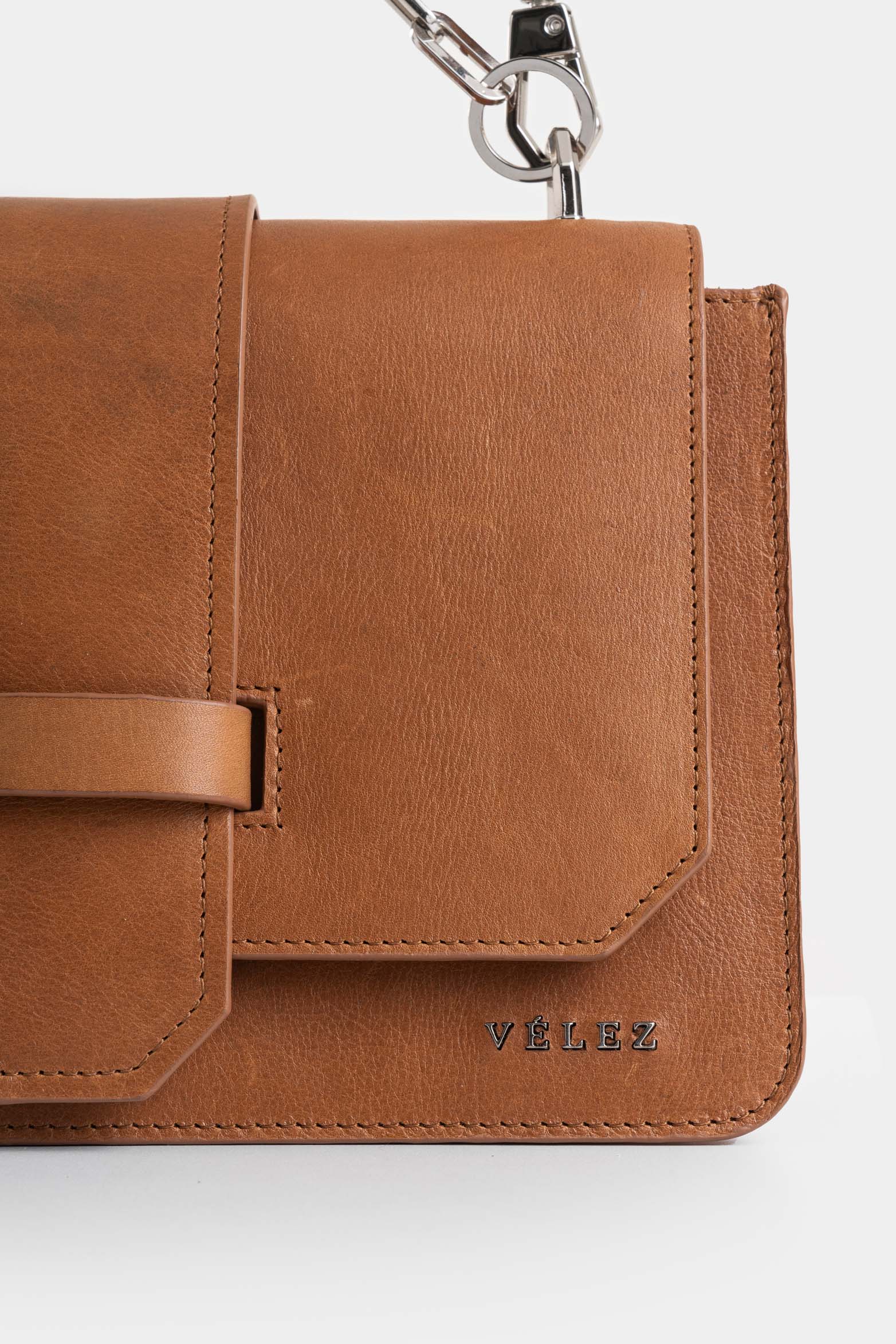 Garniel Maxi Hair Leather Bowling Bag for Women with Chain - Image 4