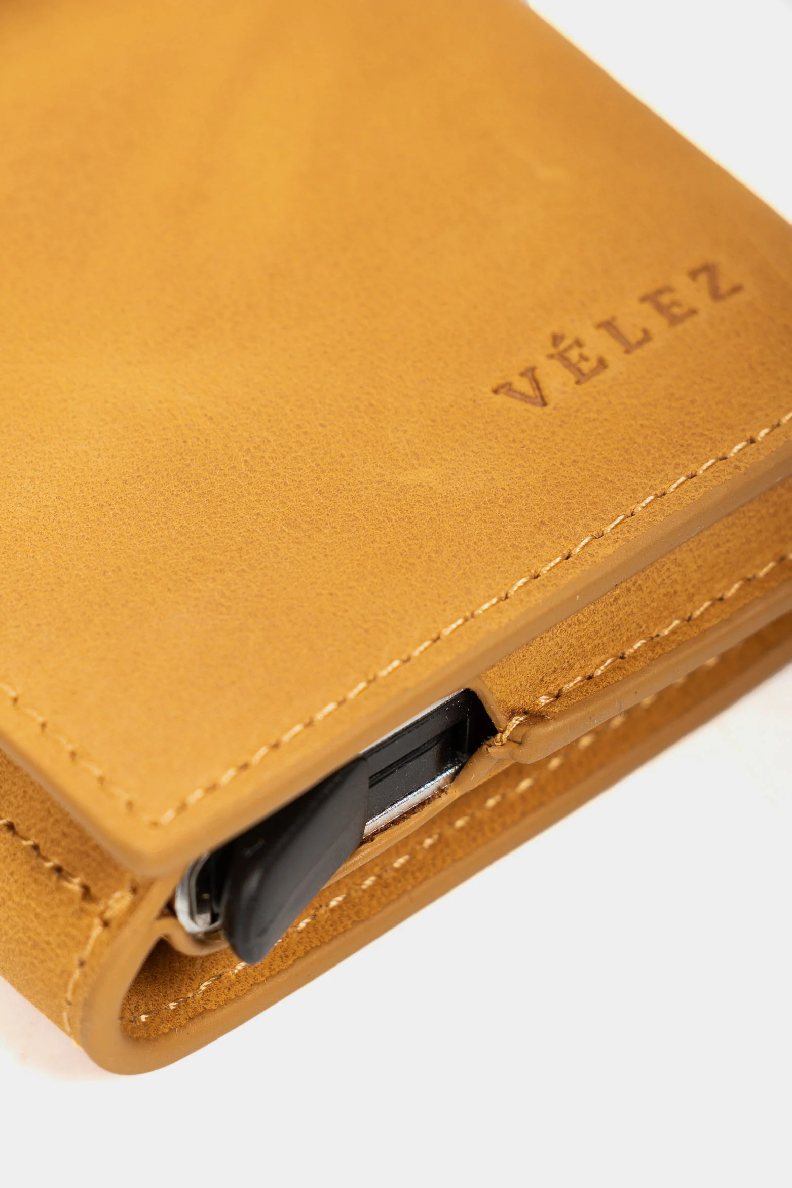Garry Tech Leather Card Holder in Mustard - Image 4