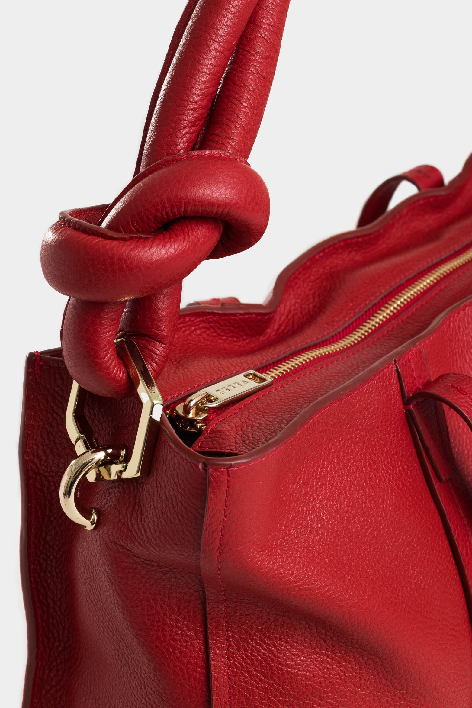 Geranio Leather Shopper Bag for Women with Braided Handle - Image 4