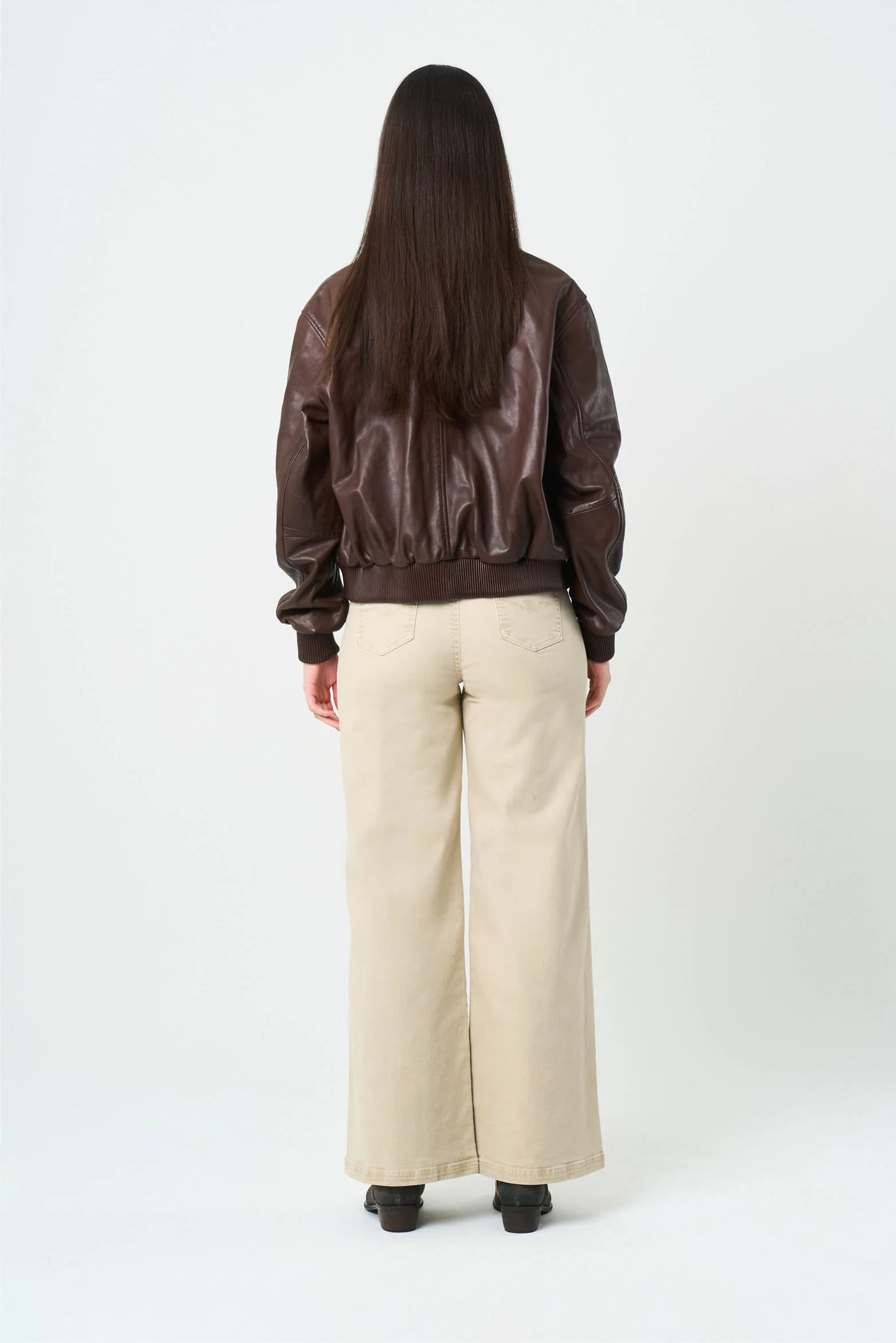 Hazel Women's Bomber Leather Jacket - Image 3