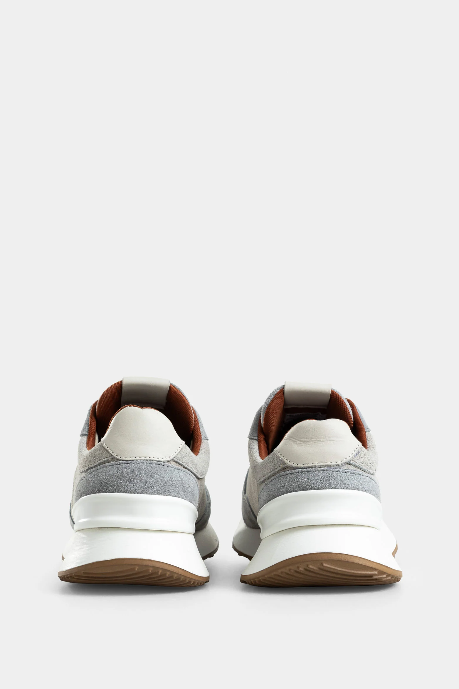 Hazelnut Suede Leather Tennis Shoes for Men, Color Contrast - Image 3